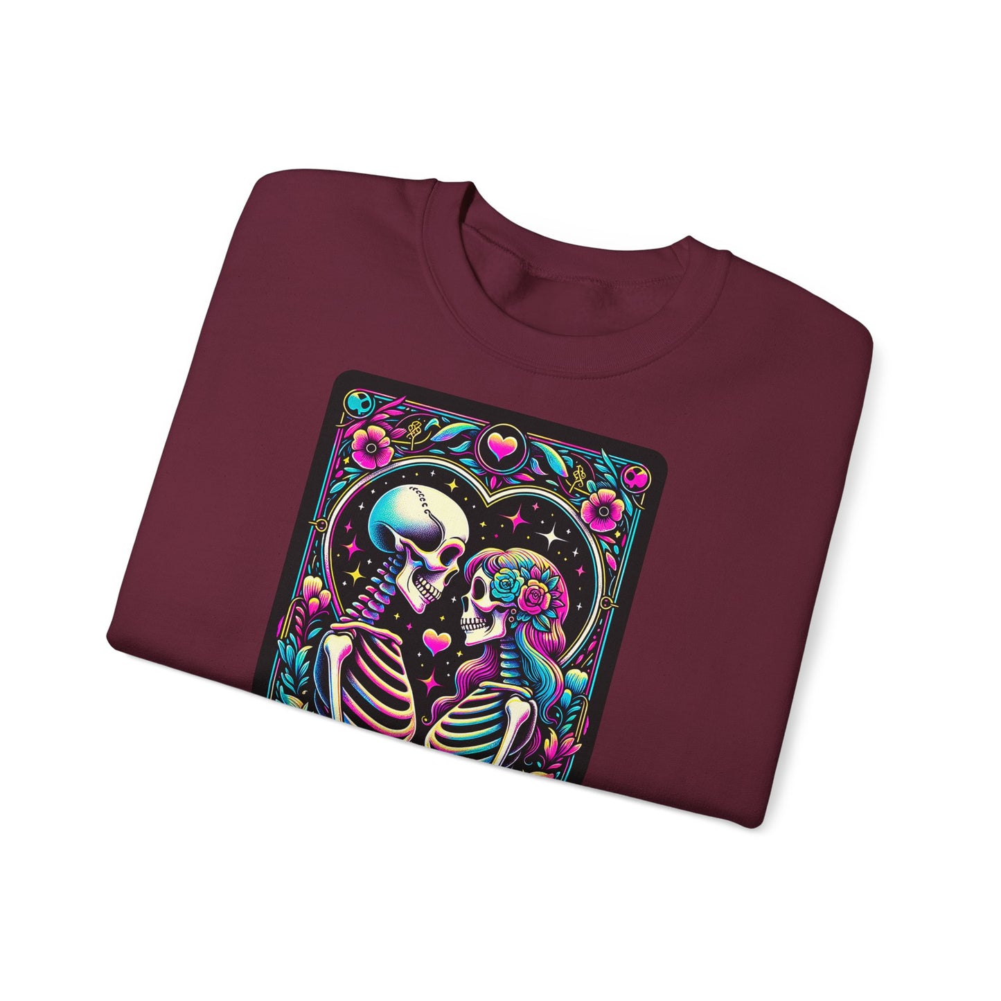 The Lovers skeleton tarot art Sweatshirt | Day of the Dead romance