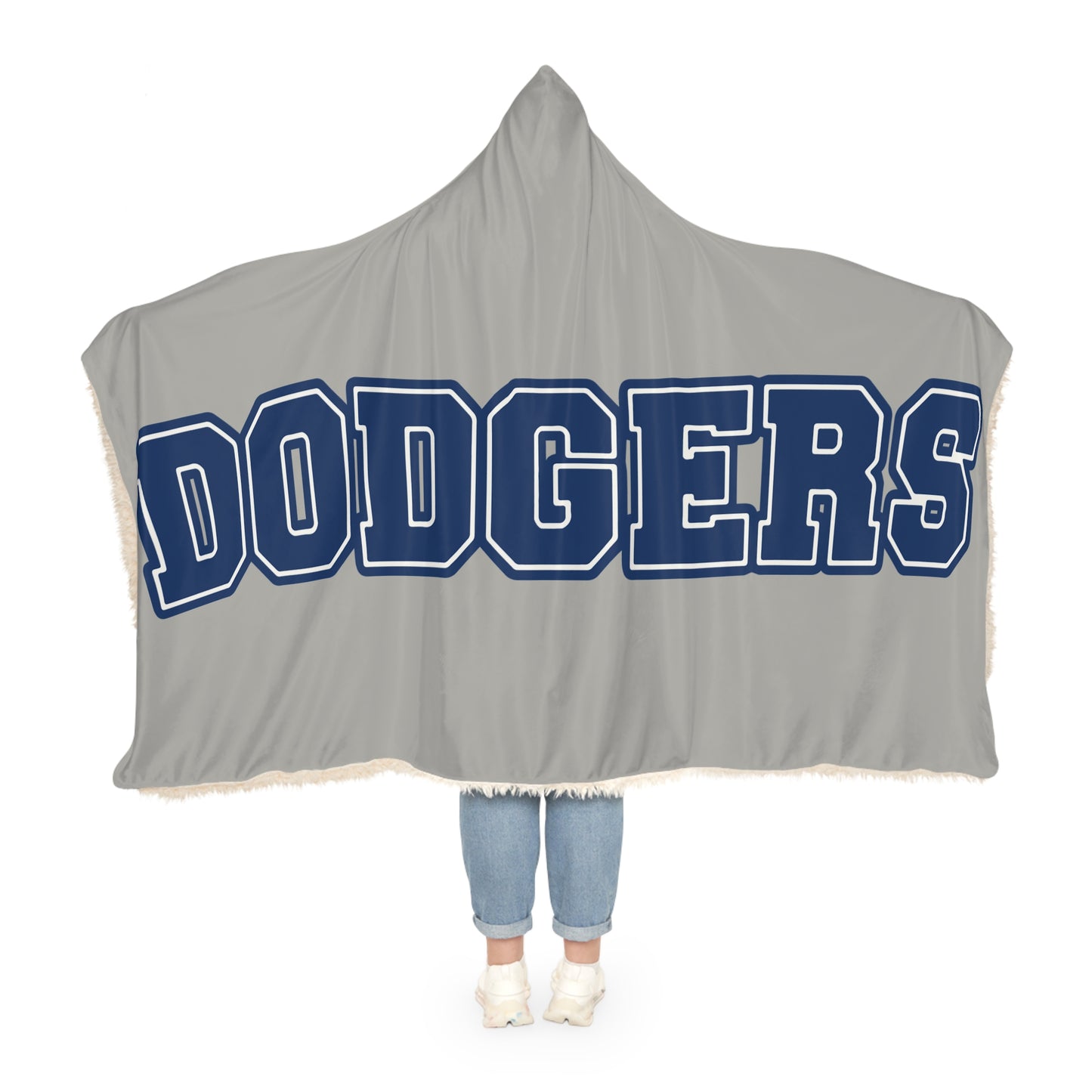 Dodgers Script Logo Snuggle Blanket | Hooded Throw, Team Fan Fleece