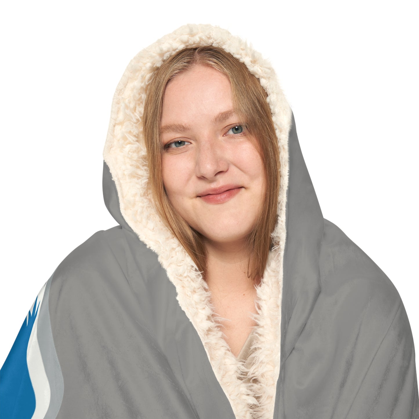 Blue Lion Logo Snuggle Blanket | Hooded Throw, Team Spirit