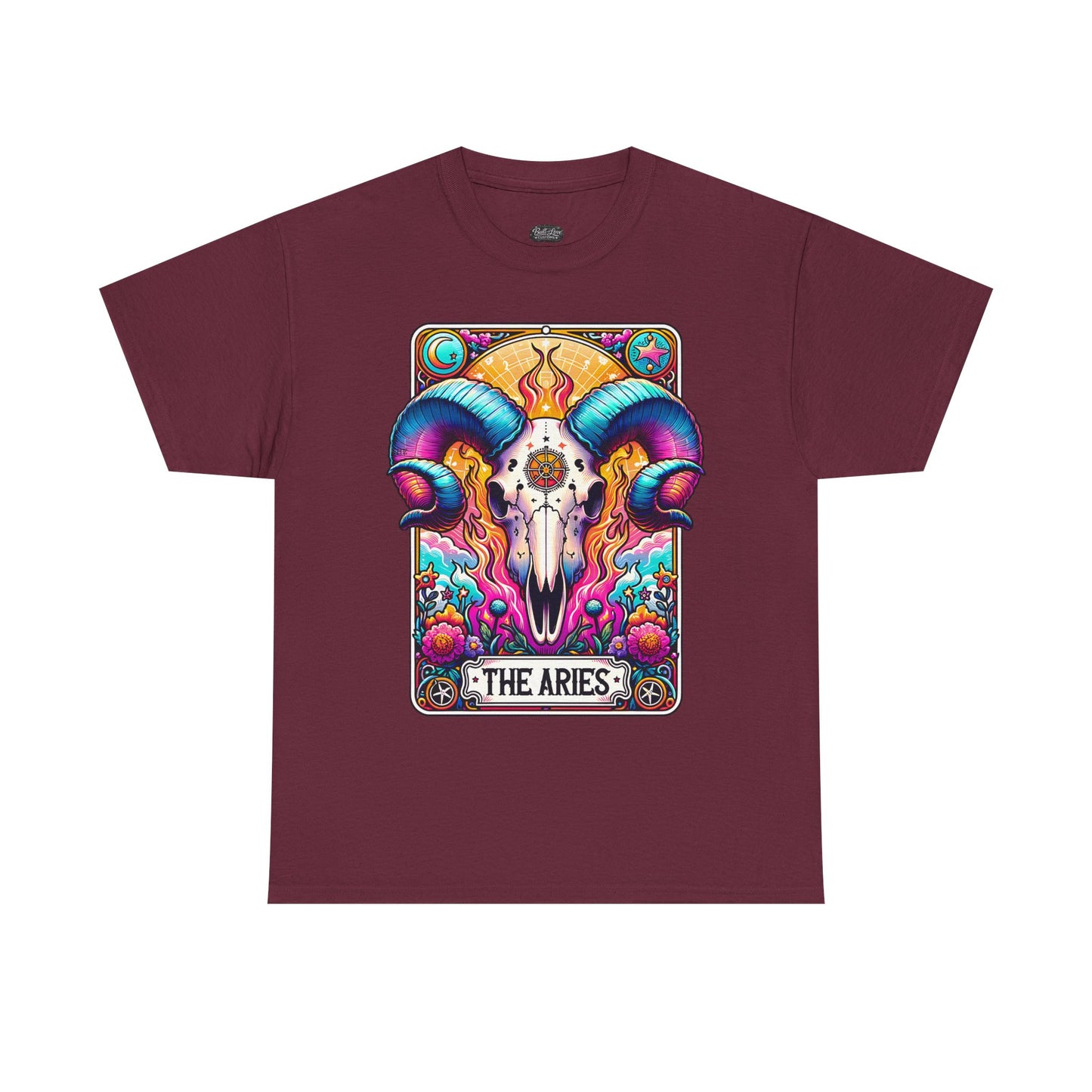 Aries Ram Skull Illustration Tee | Zodiac Astrology Shirt