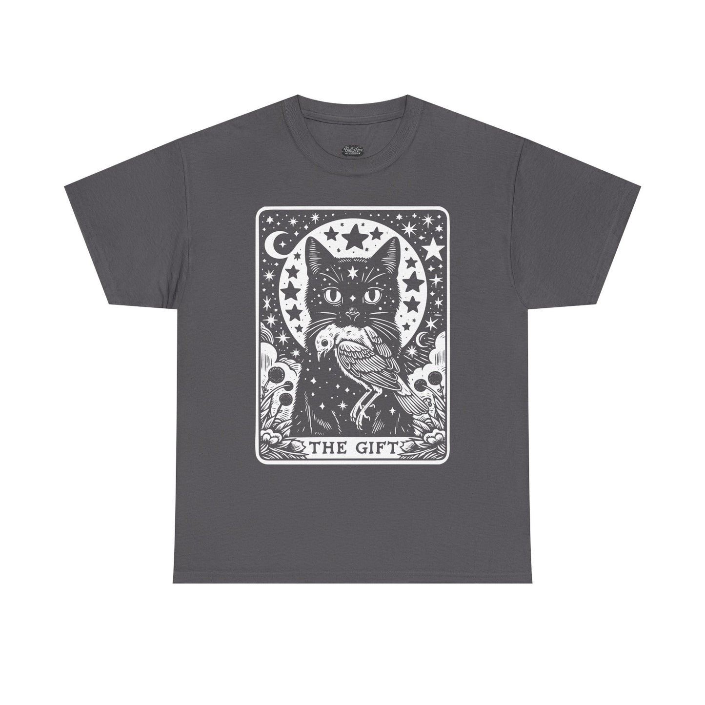 Tarot Cat The Gift Tee | Mystical Cat Tarot Card shirt, Occult Stars Moon Design