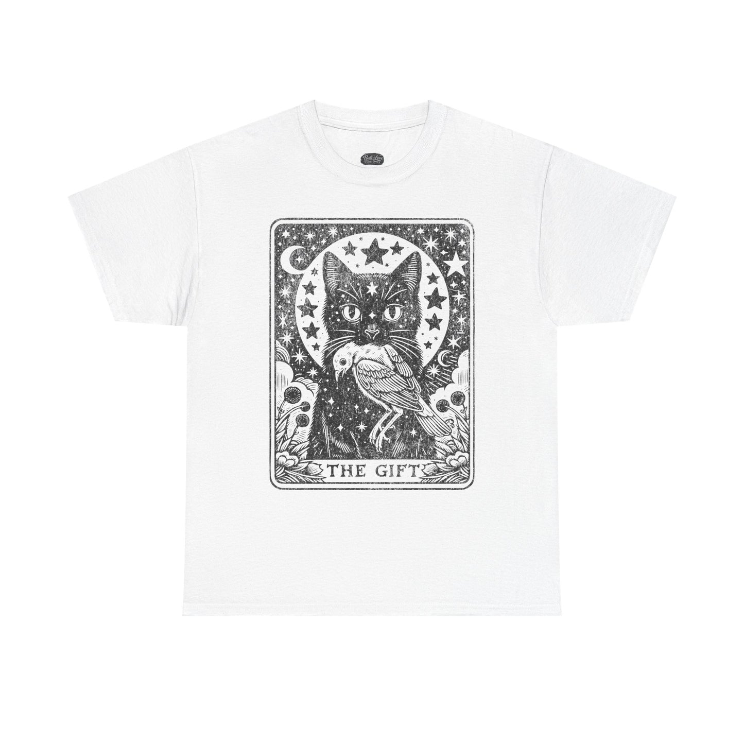 Tarot Cat with Bird T-Shirt | The Gift tarot card illustration