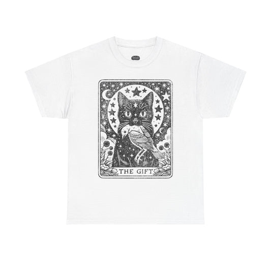 Tarot Cat with Bird T-Shirt | The Gift tarot card illustration