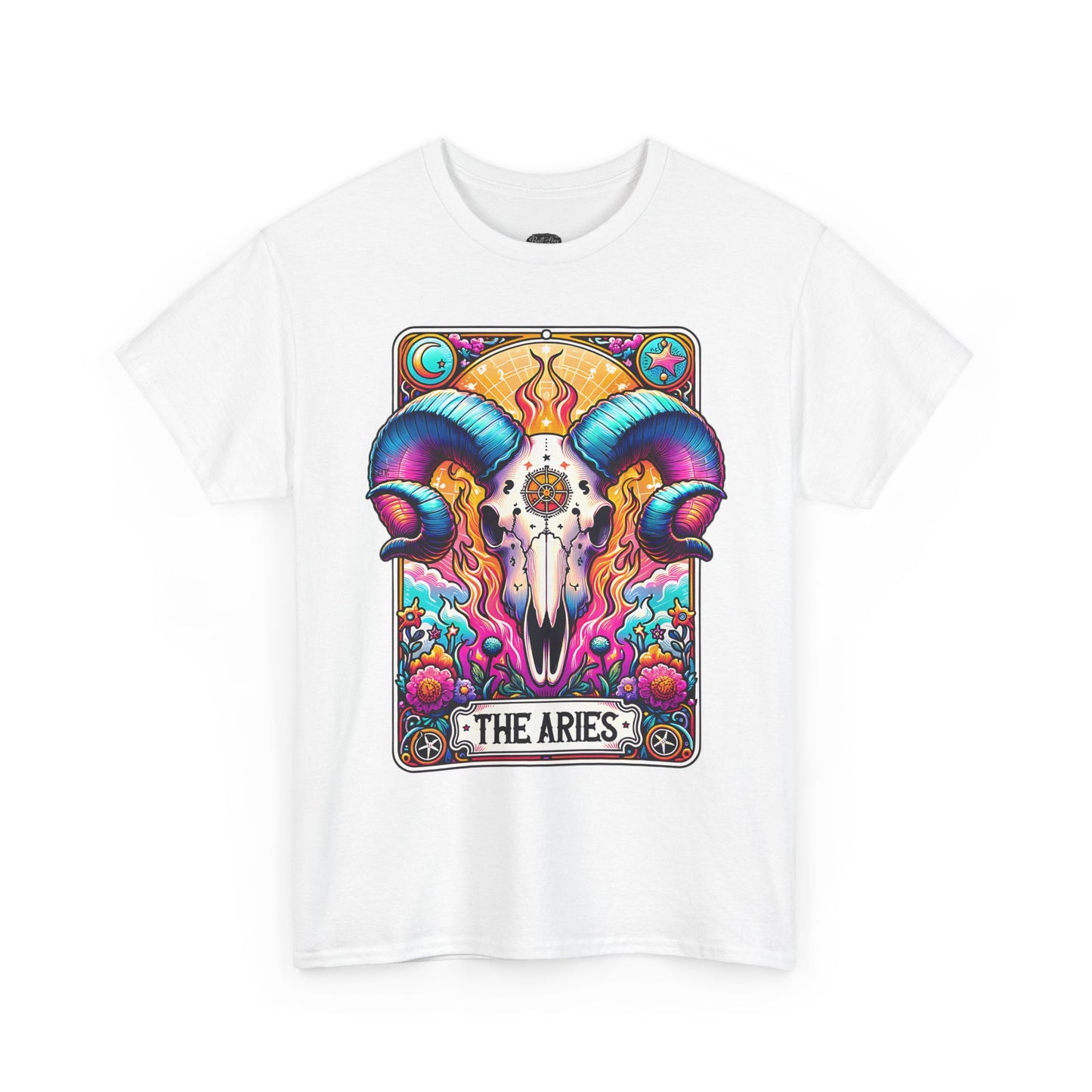 Aries Ram Skull Illustration Tee | Zodiac Astrology Shirt