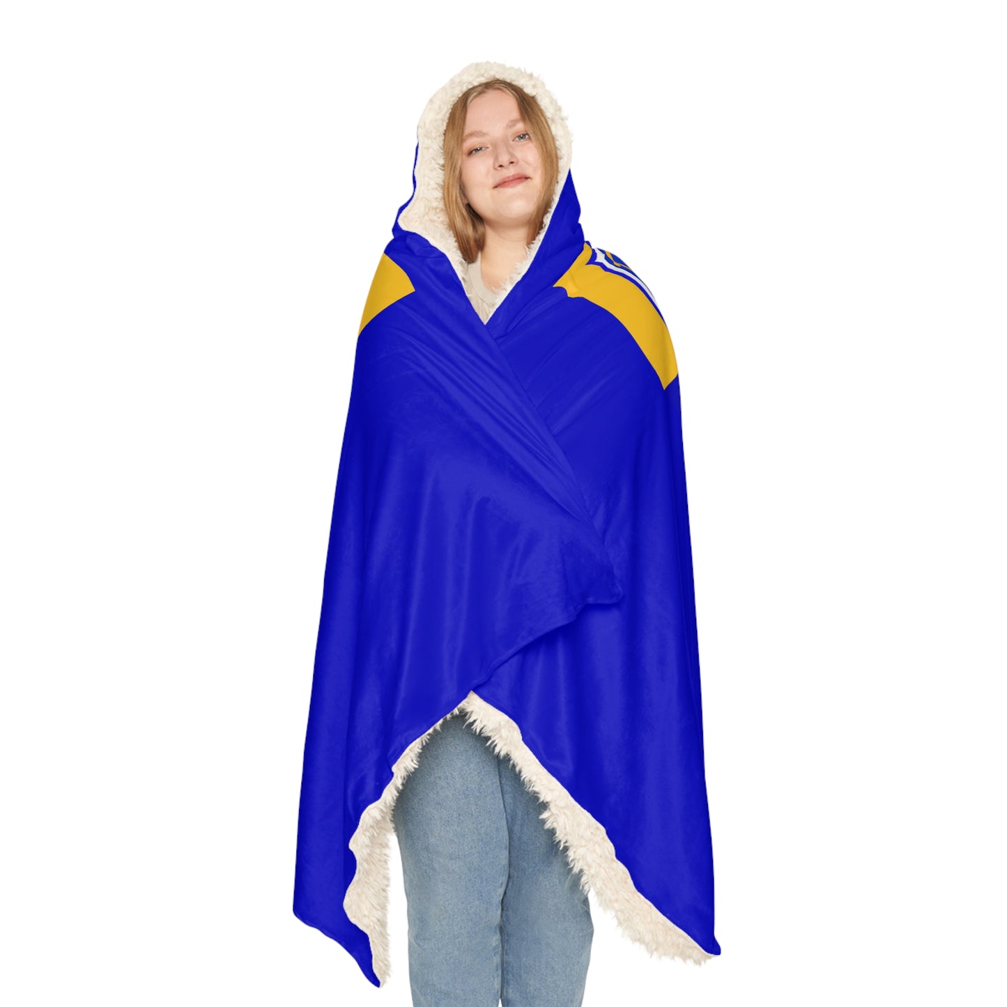 Tigres UANL Tiger Logo Snuggle Blanket | Blue Yellow Hooded Throw