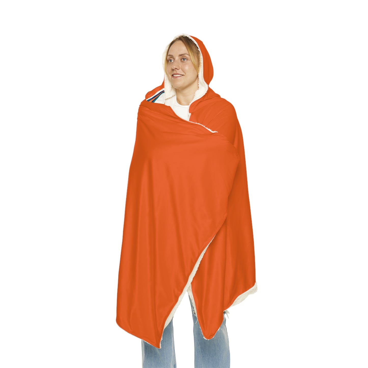 Miami-style Dolphin Logo Snuggle Blanket | Orange Hooded Throw
