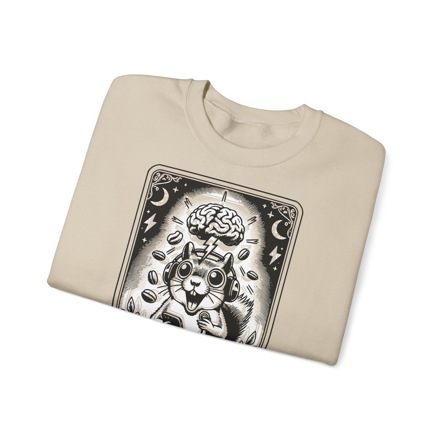ADHD Tarot Card Squirrel sweatshirt | Crewneck, Psychedelic Brain Illustration