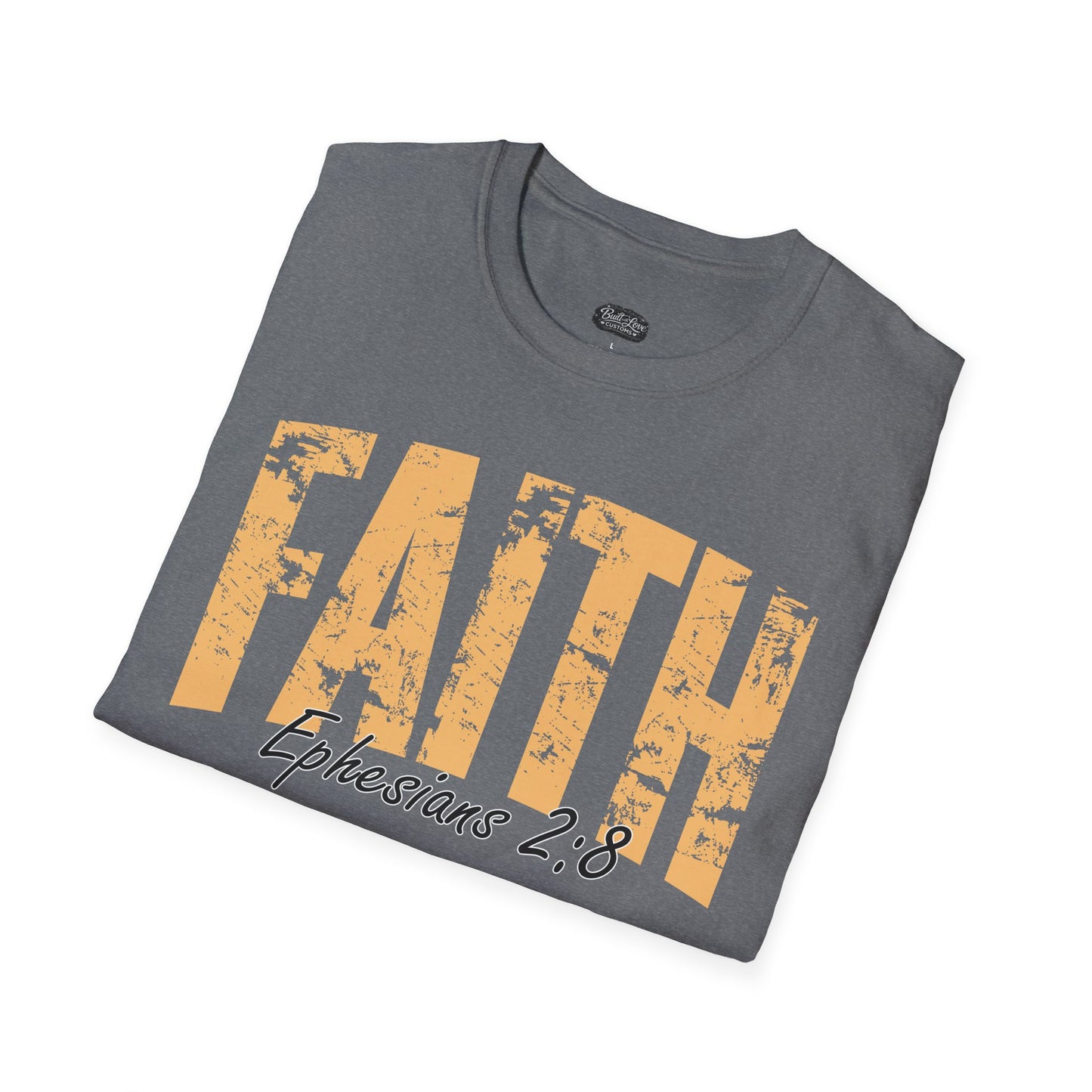 Faith distressed typography T-Shirt | Romans 2:9 scripture tee