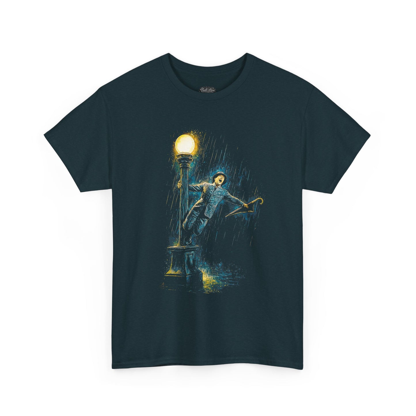 Man Dancing on Lamp Post T-Shirt | Night Street Vintage Musical Scene