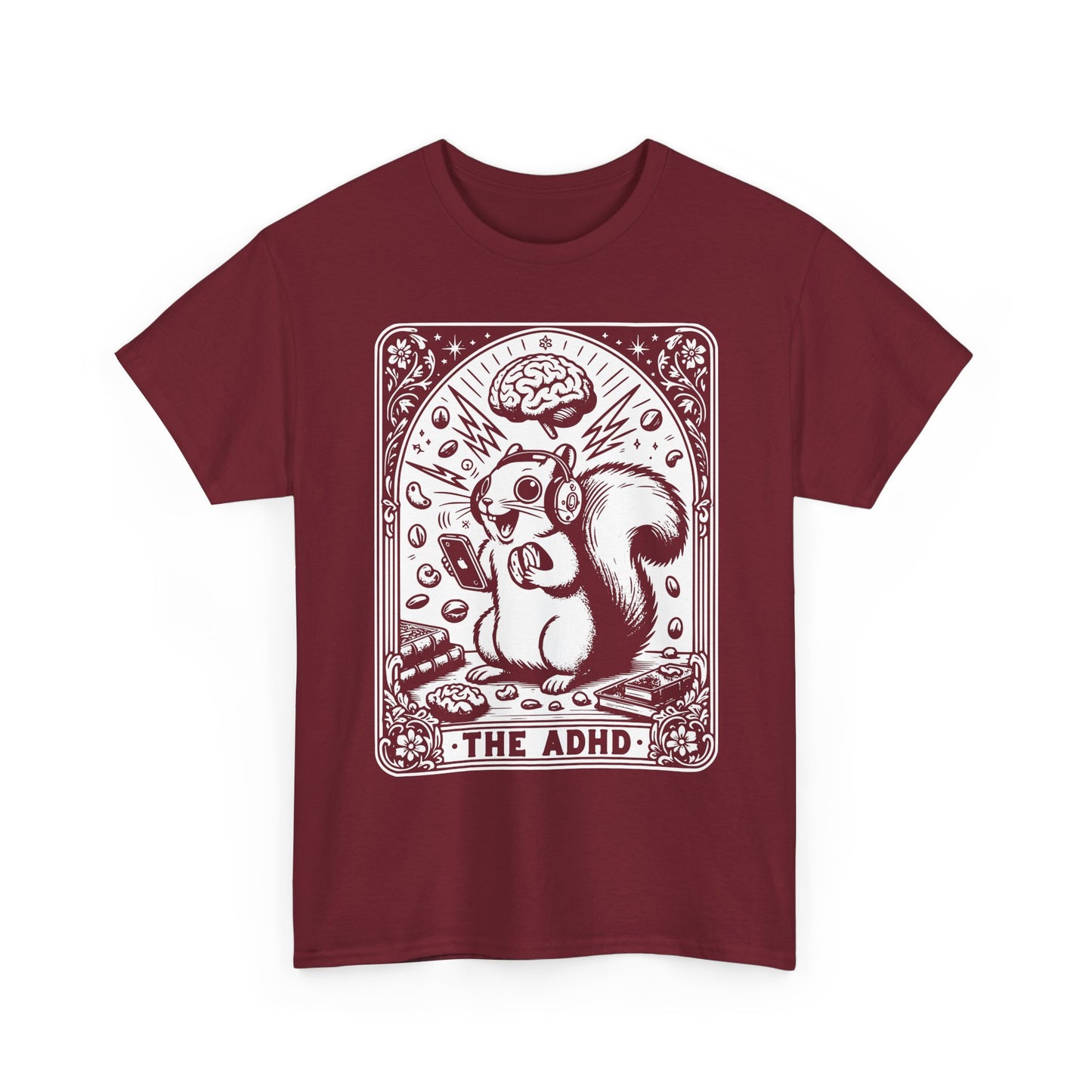 The ADHD Squirrel Tee | Cute Retro Illustration, Mental Health Awareness