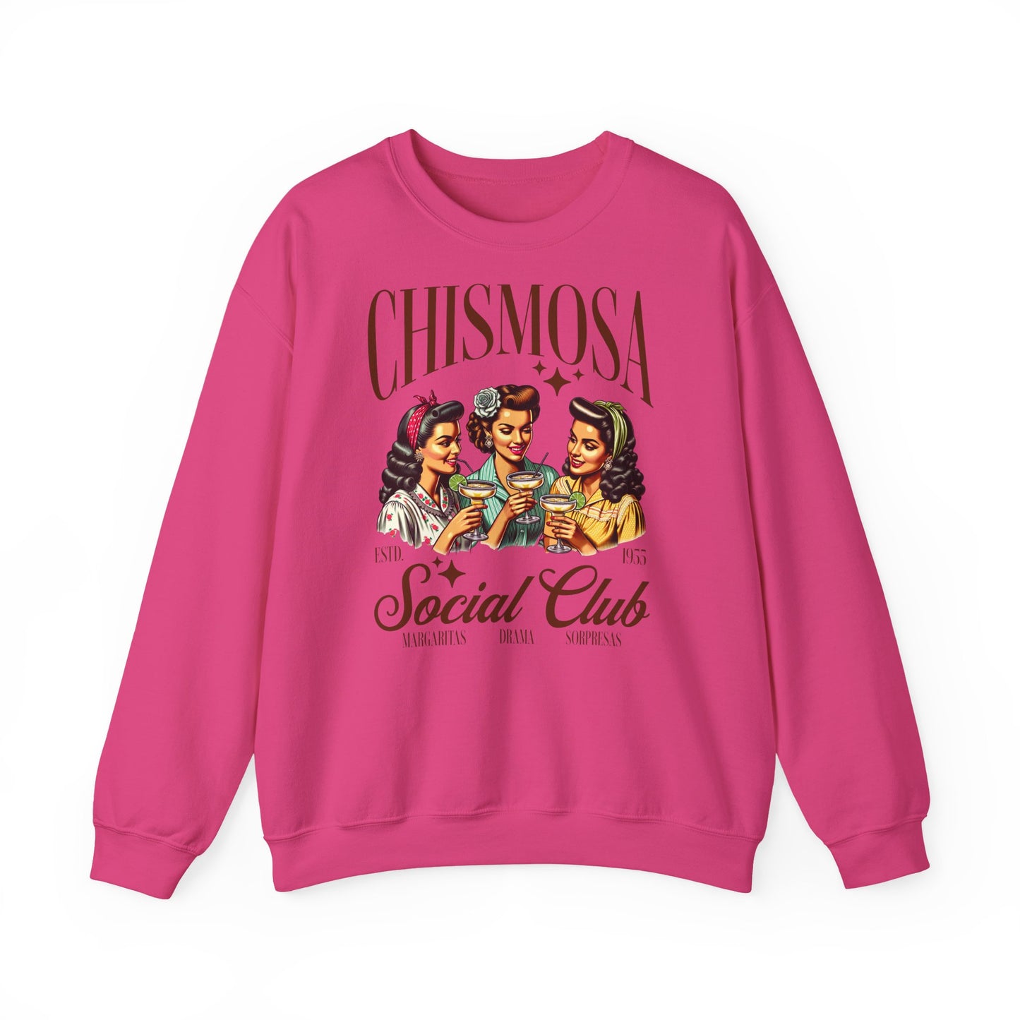 Chismosa Social Club sweatshirt | Retro women drinking cocktails crewneck