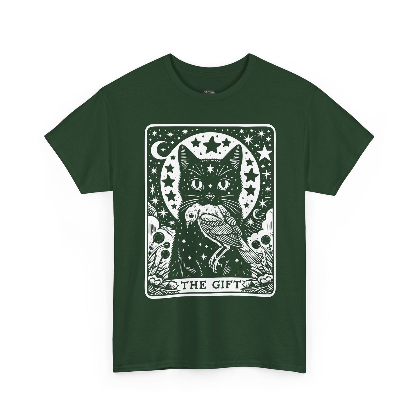 Tarot Cat The Gift Tee | Mystical Cat Tarot Card shirt, Occult Stars Moon Design