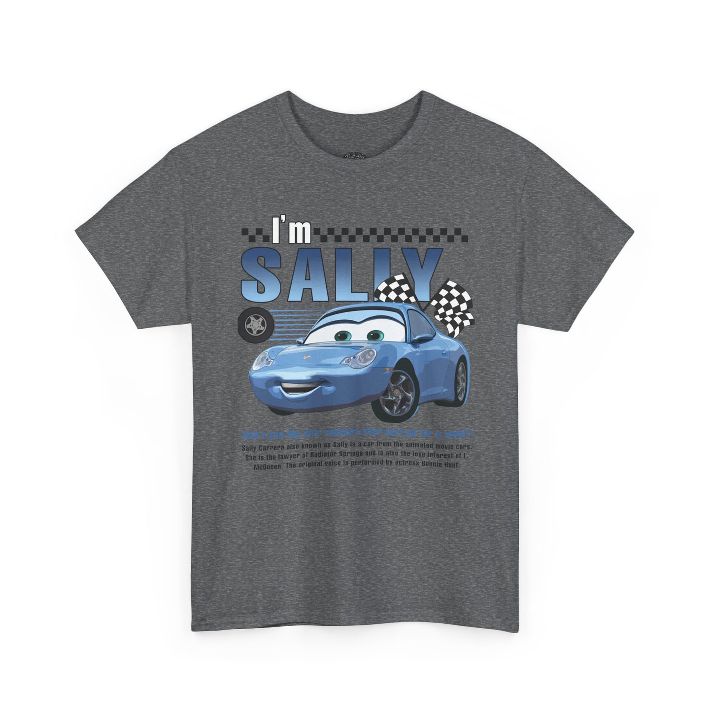 I'm Sally Car Graphic Tee — Kids' Blue Racing Cartoon T-Shirt