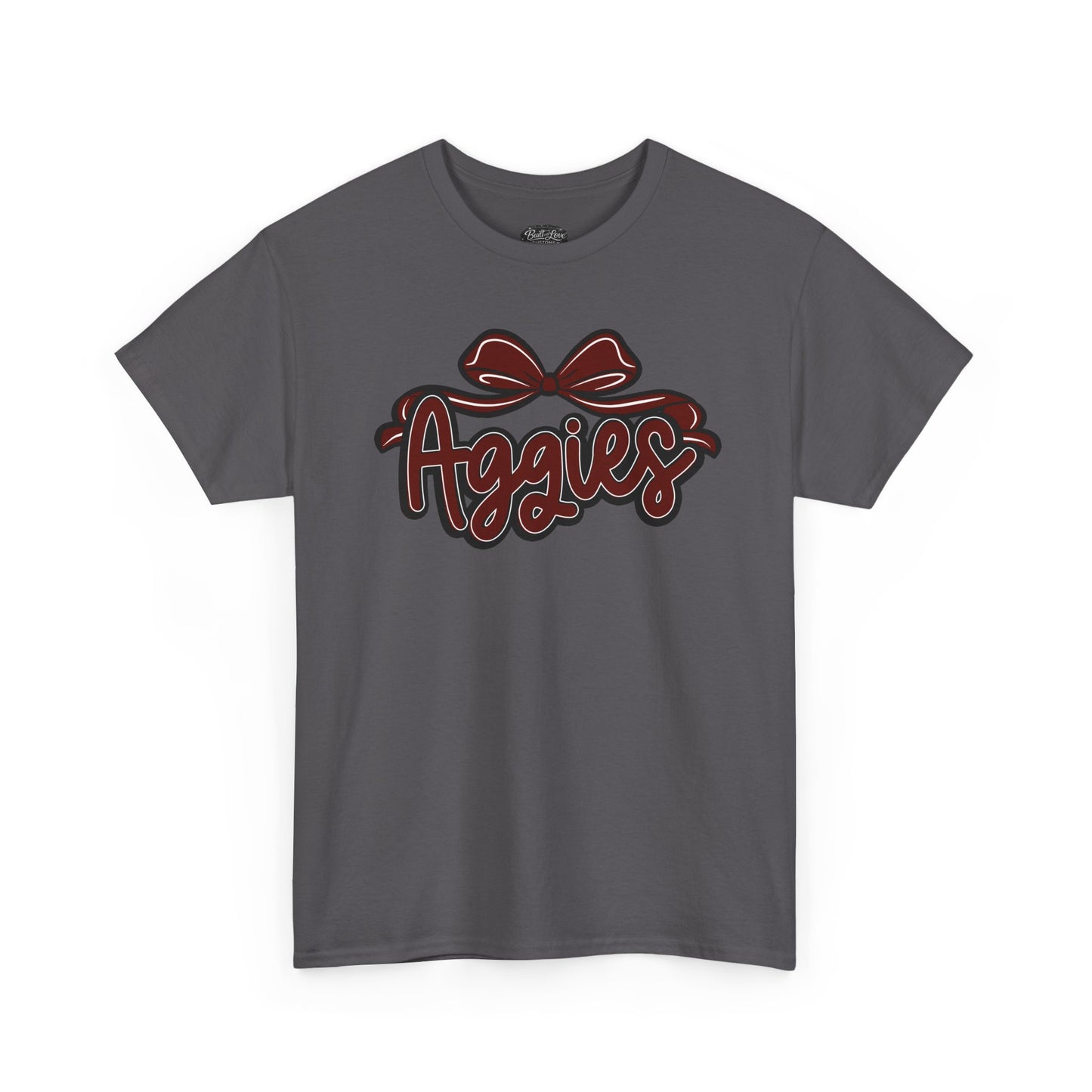 Aggies Script Logo T-Shirt | Bow Graphic, Collegiate Spirit