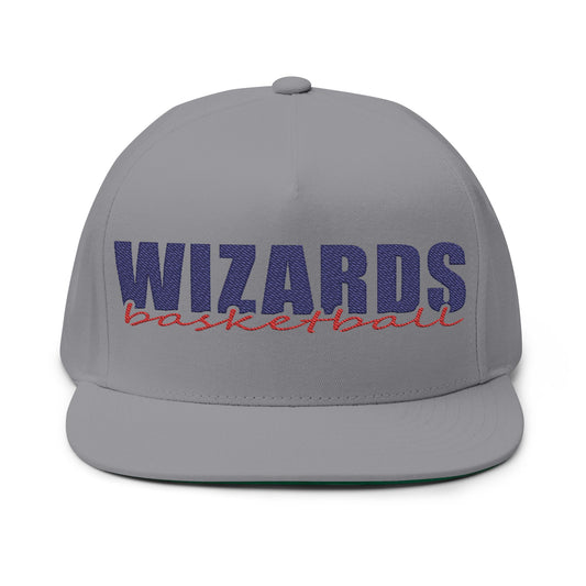 Wizards basketball Flat Bill Cap | Embroidered snapback