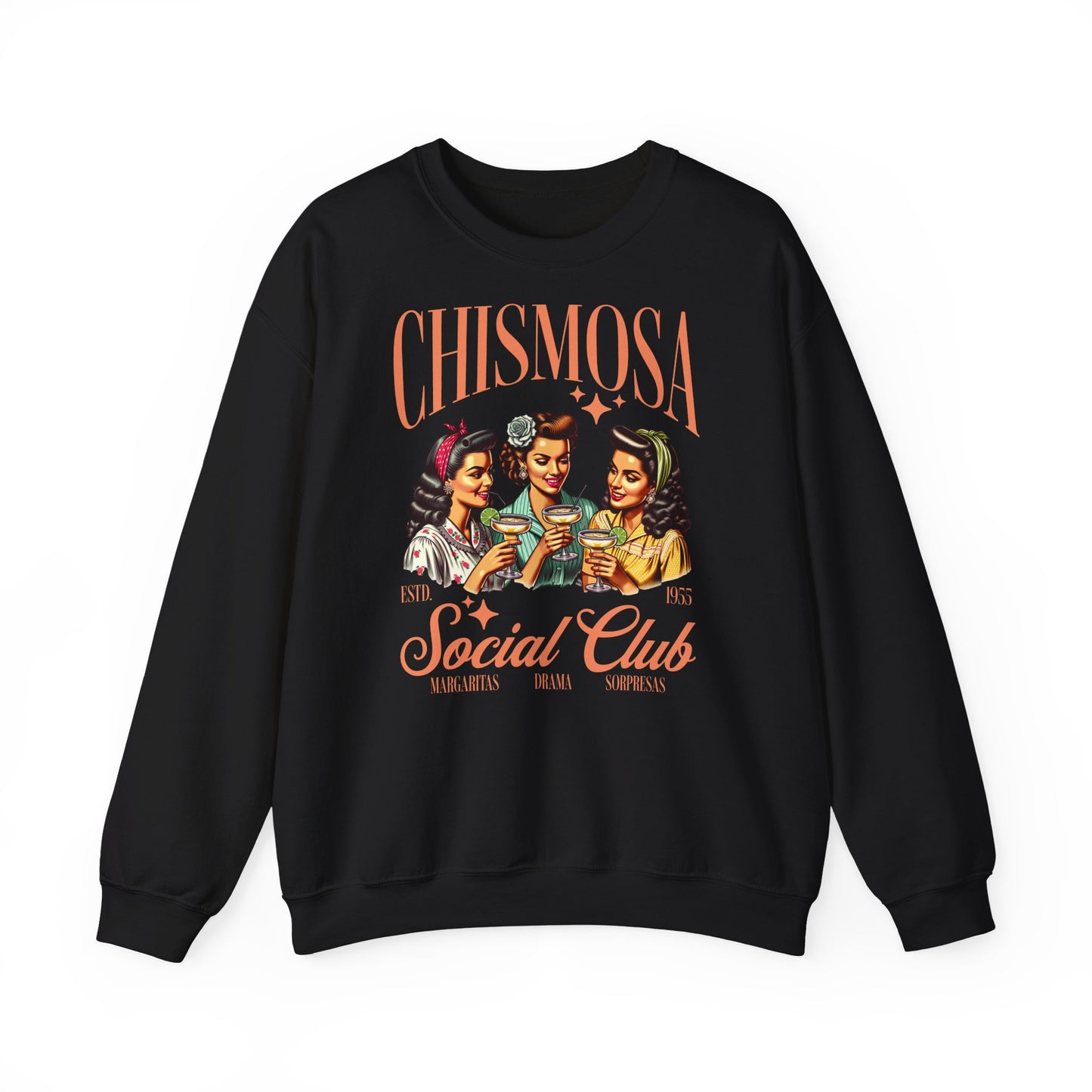 Chismosa Social Club Sweatshirt | Retro Women Chatting Graphic