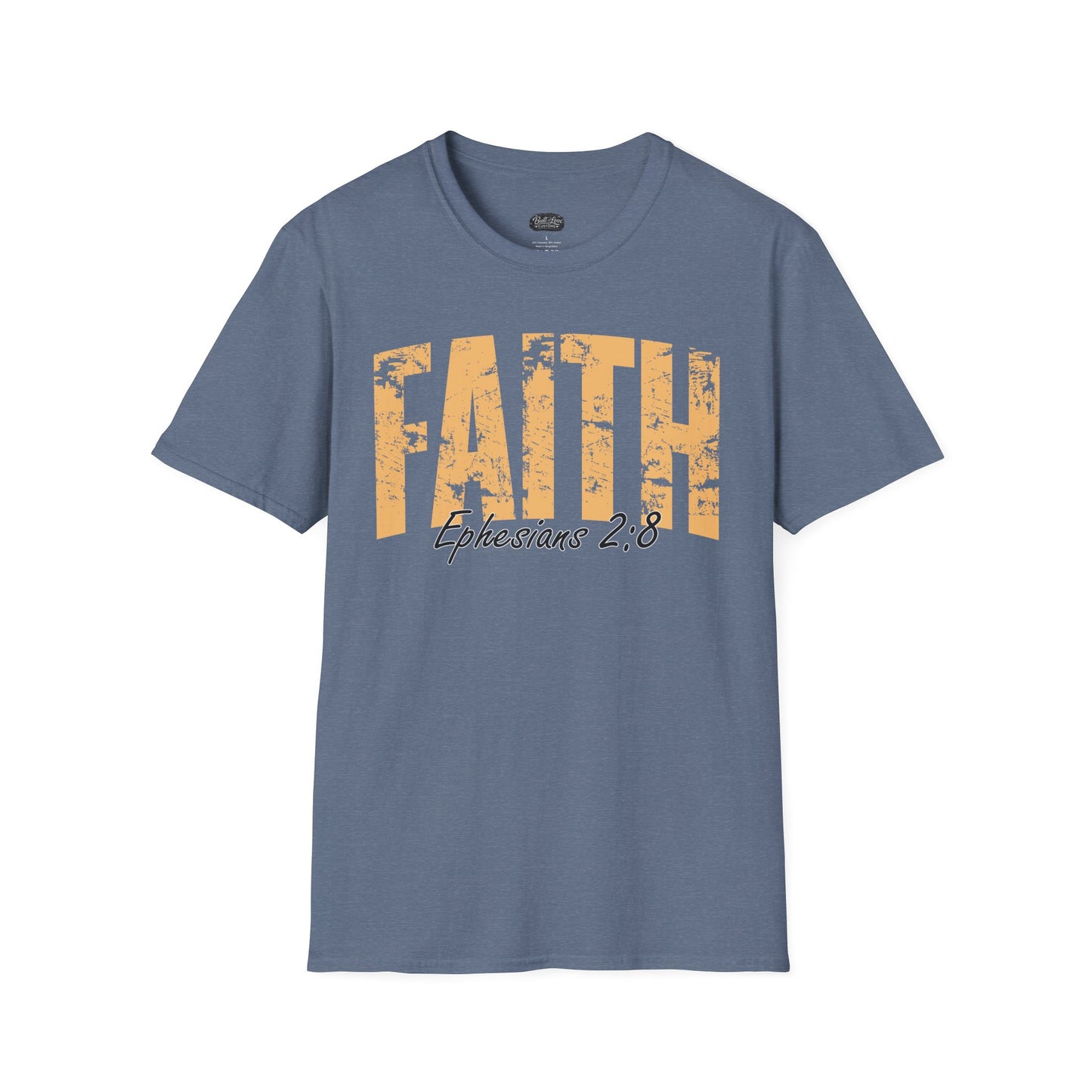 Faith distressed typography T-Shirt | Romans 2:9 scripture tee