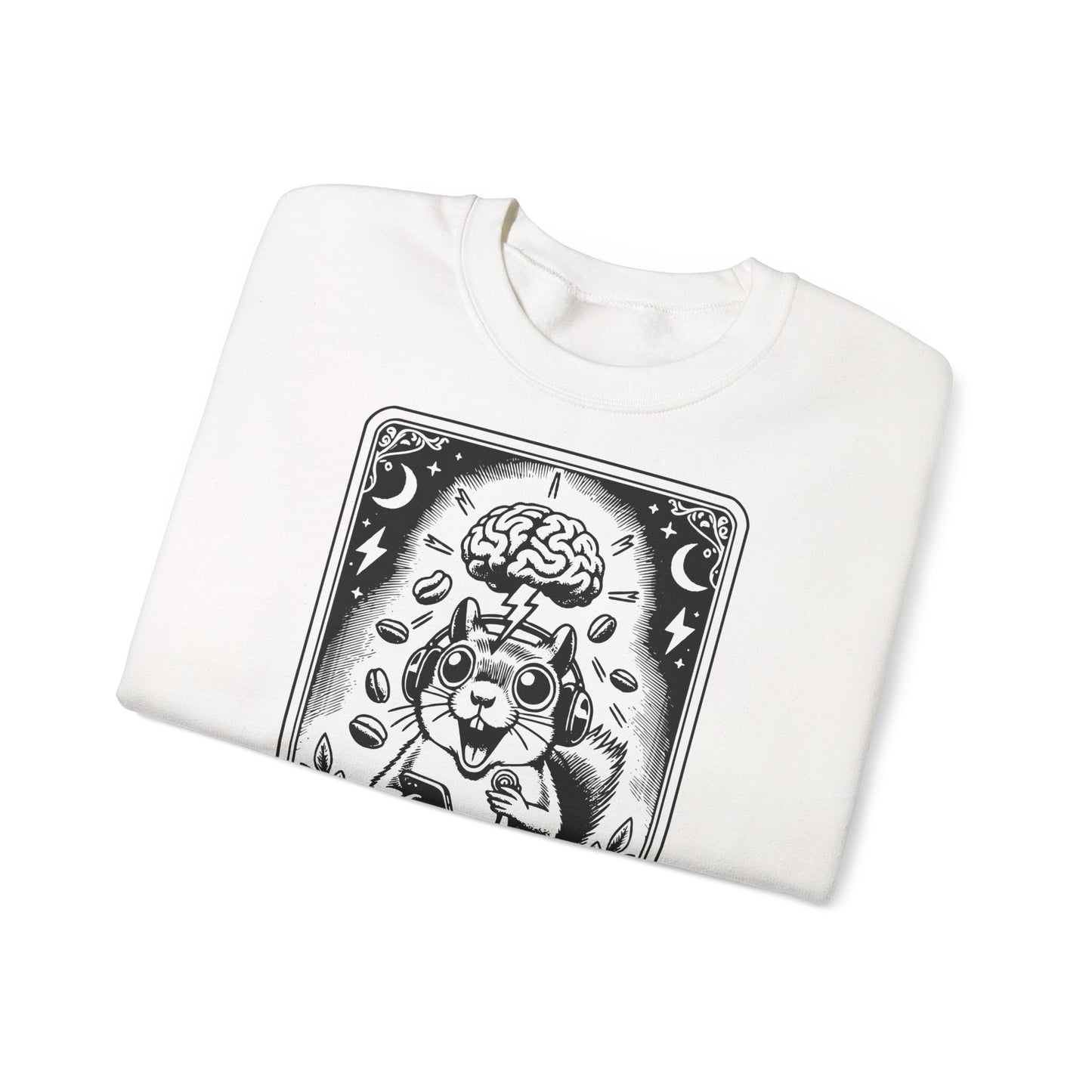 ADHD Tarot Card Squirrel sweatshirt | Crewneck, Psychedelic Brain Illustration