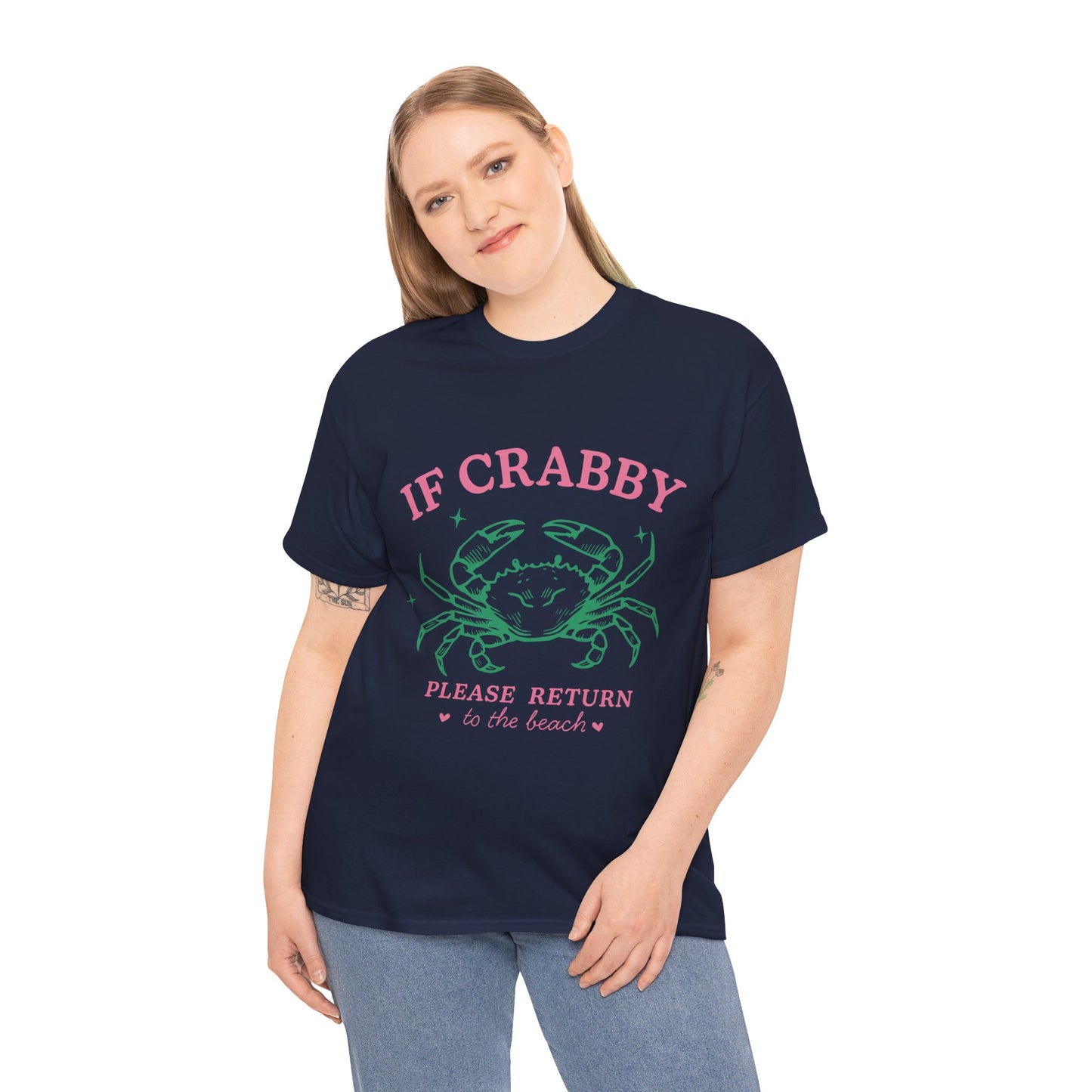 Crabby Beach Tee – “If Crabby Please Return to the Beach” Cute Crab Graphic T-Shirt
