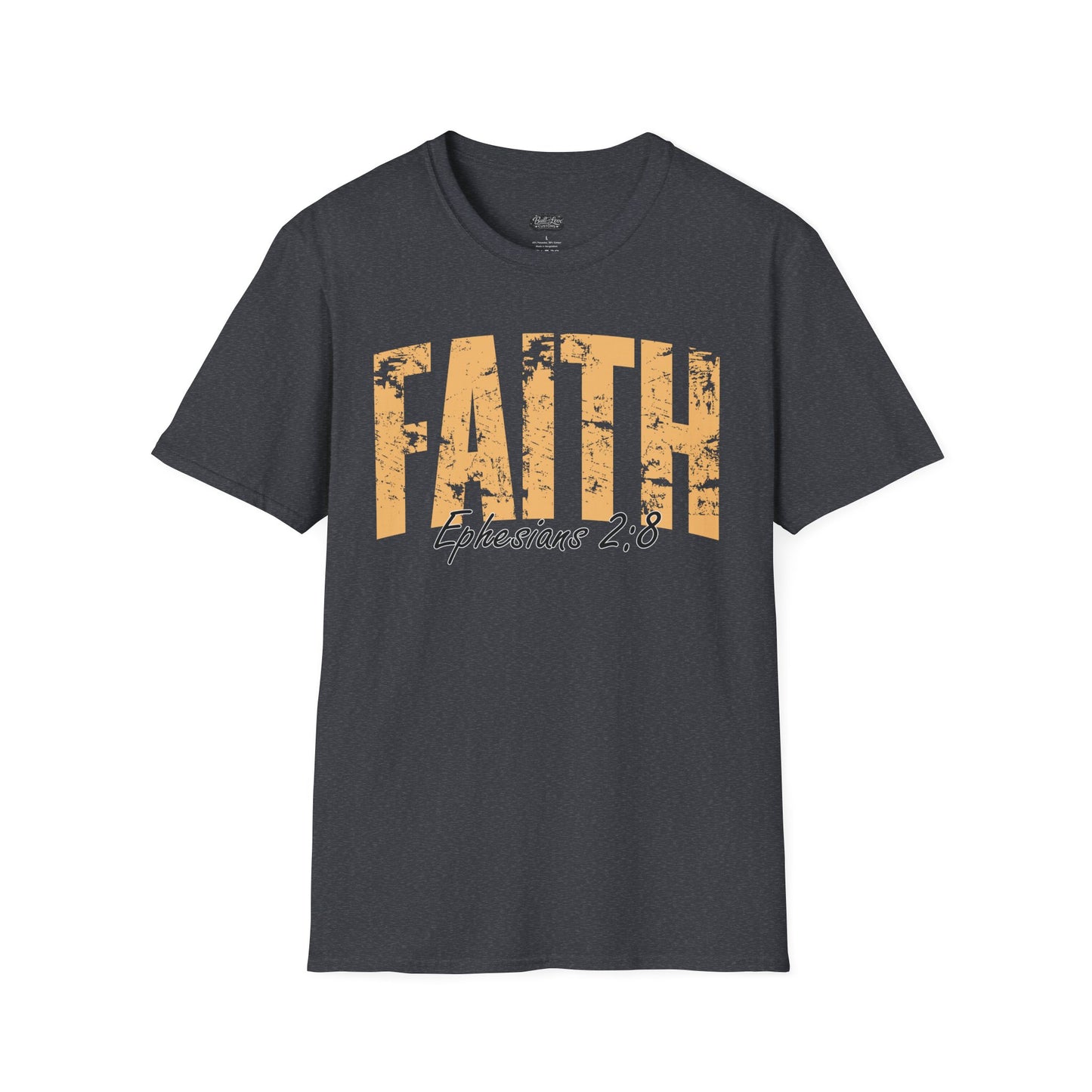 Faith distressed typography T-Shirt | Romans 2:9 scripture tee