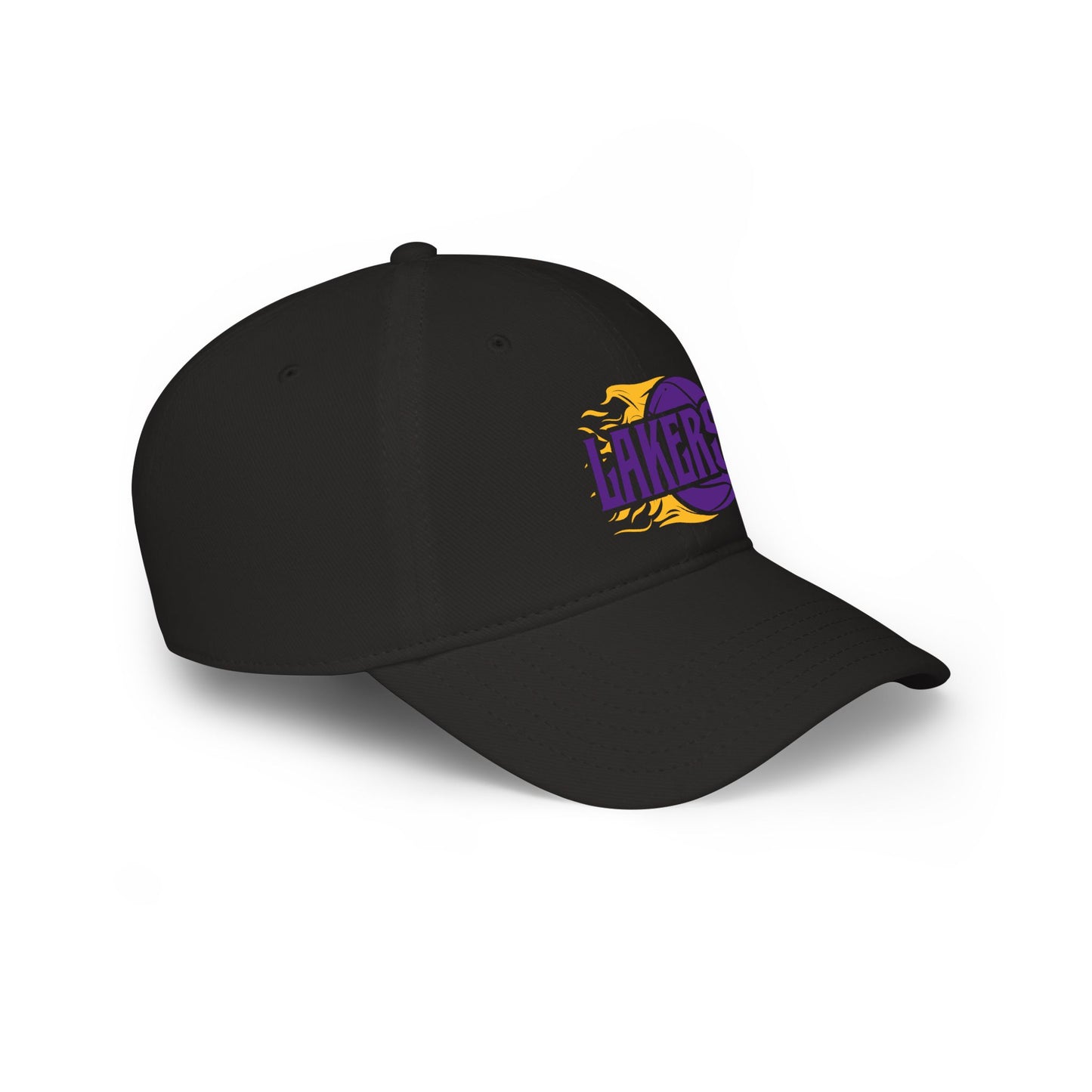 Lakers Flame Basketball Cap | Purple Yellow Logo Embroidered