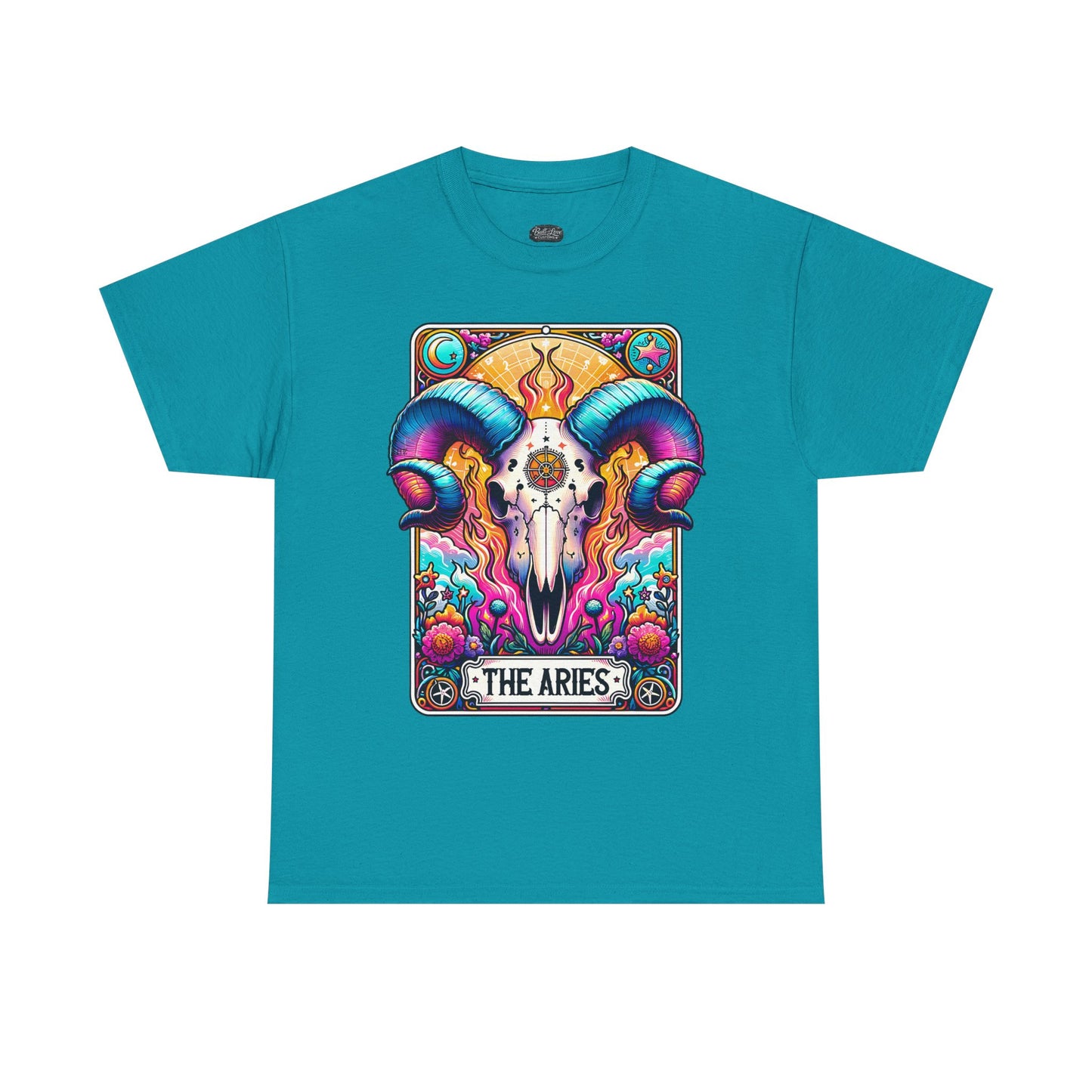Aries Ram Skull Illustration Tee | Zodiac Astrology Shirt