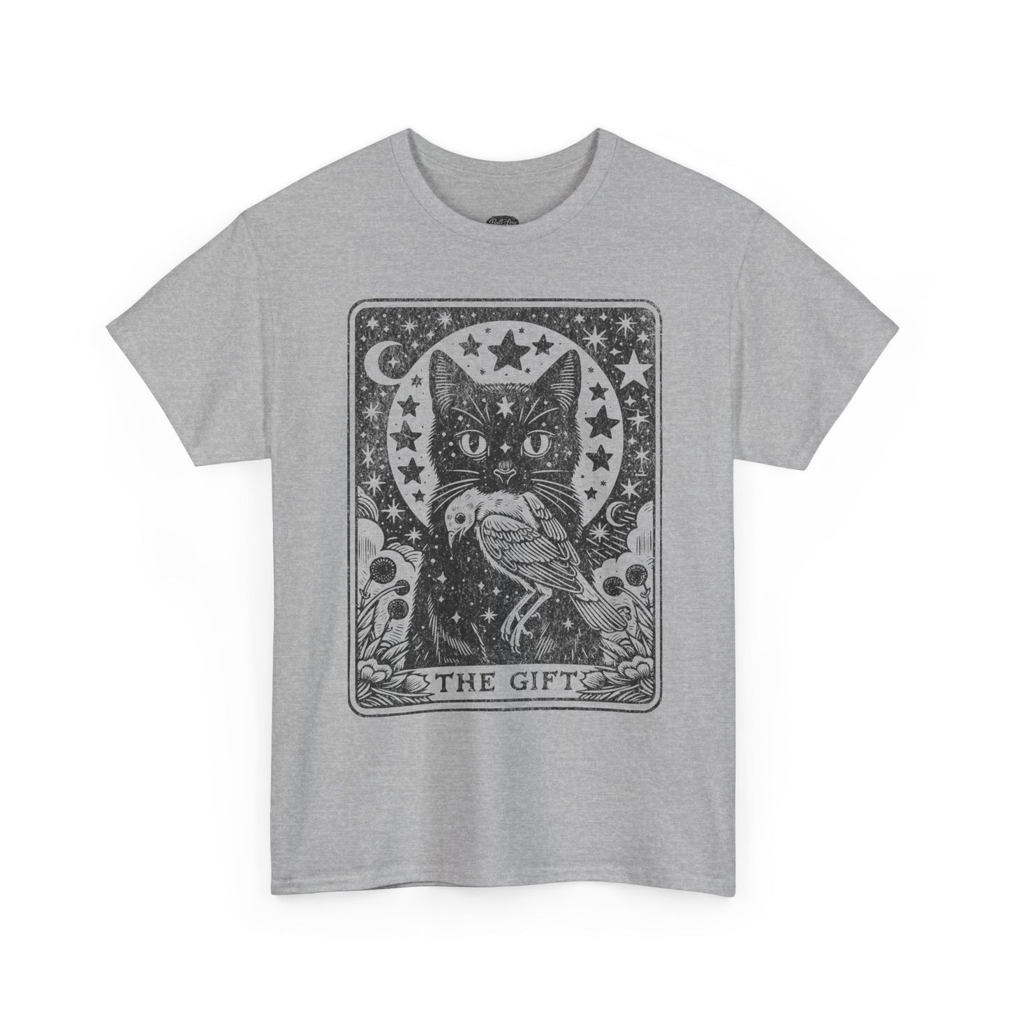 Tarot Cat with Bird T-Shirt | The Gift tarot card illustration