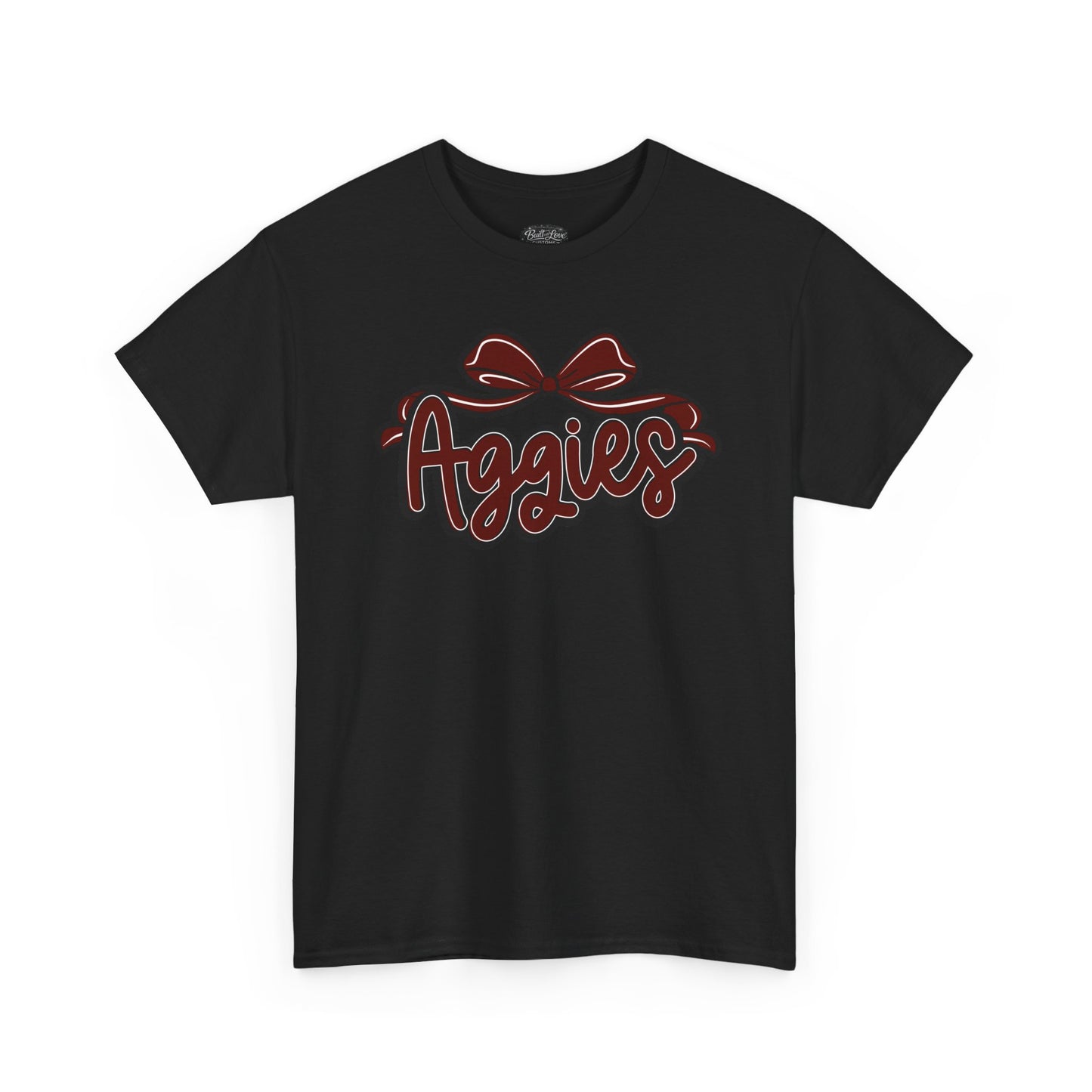 Aggies Script Logo T-Shirt | Bow Graphic, Collegiate Spirit