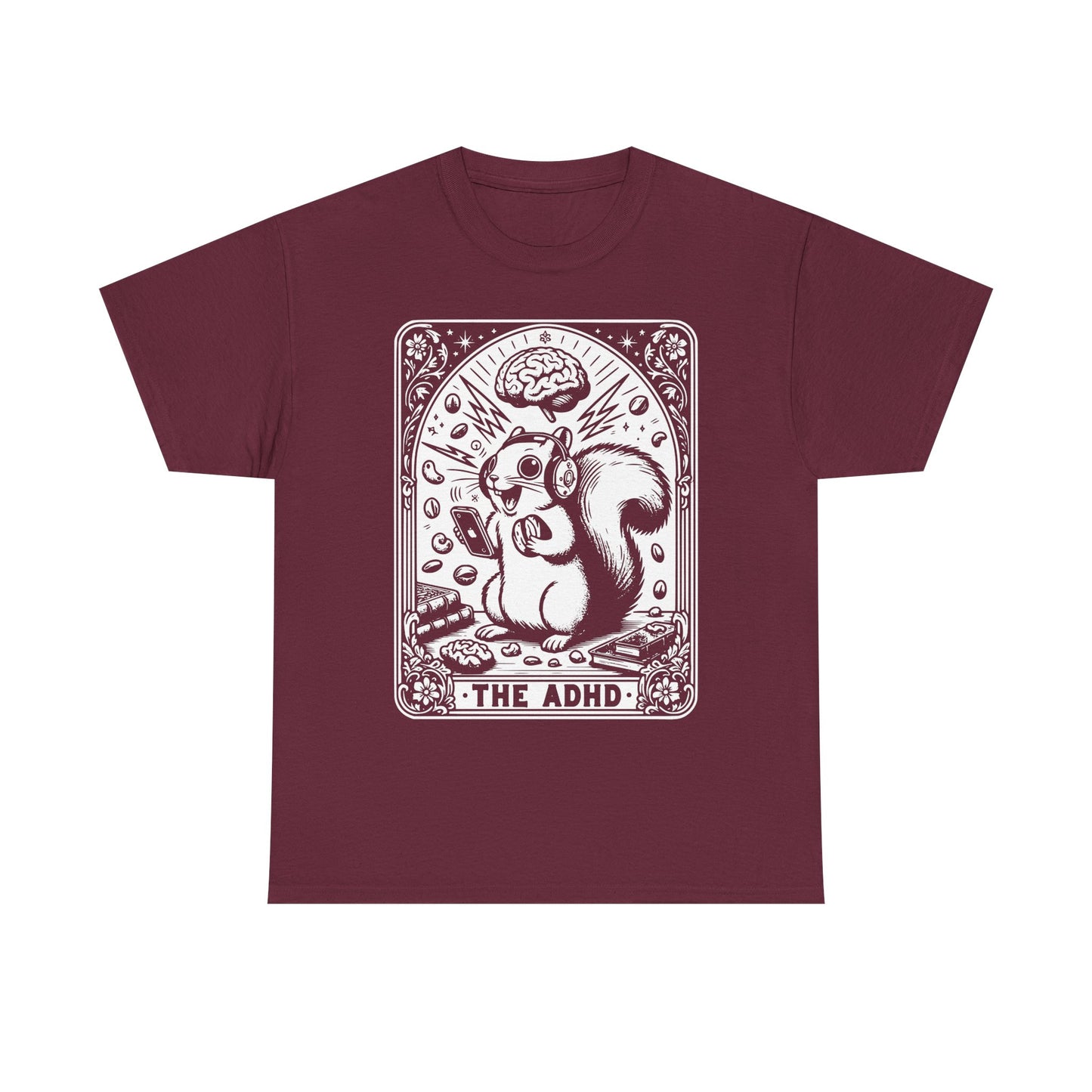 The ADHD Squirrel Tee | Cute Retro Illustration, Mental Health Awareness