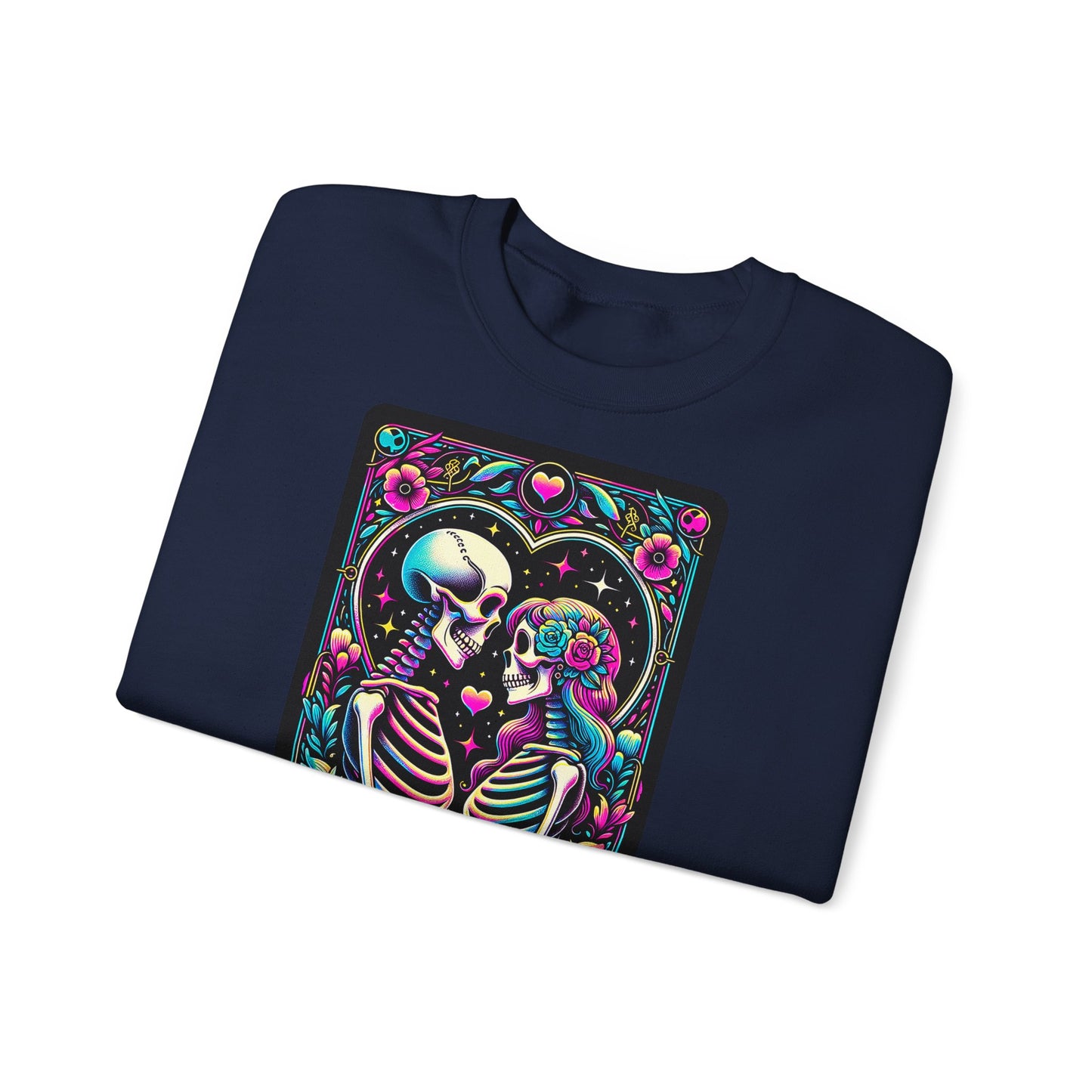 The Lovers skeleton tarot art Sweatshirt | Day of the Dead romance