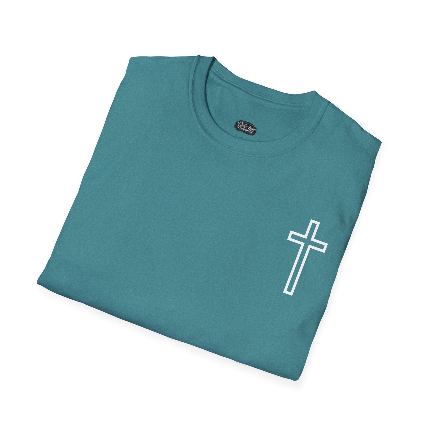 Blessed Through the Storm Christian T-Shirt — Women’s Faith Cross Tee
