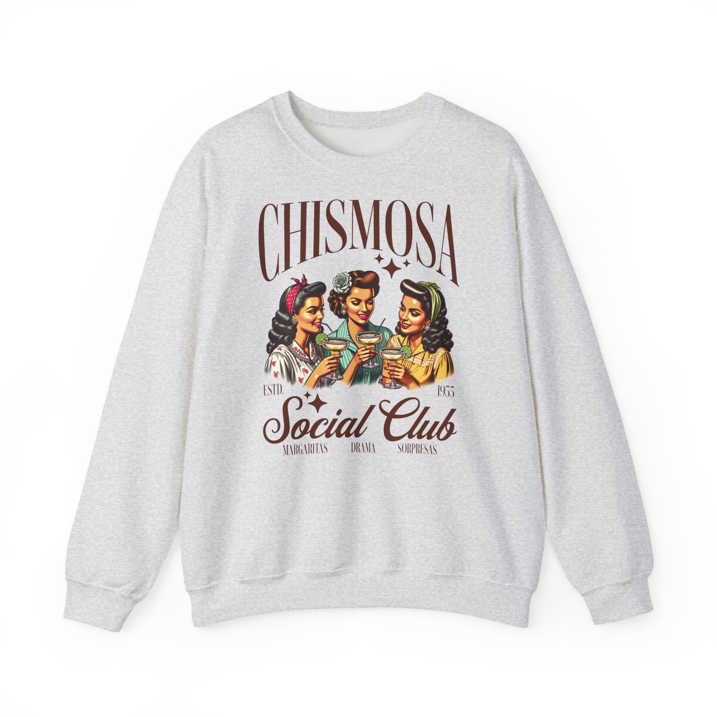 Chismosa Social Club sweatshirt | Retro women drinking cocktails crewneck