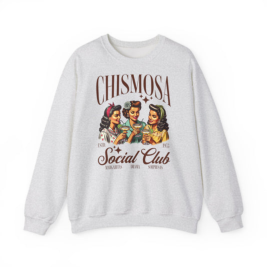 Chismosa Social Club sweatshirt | Retro women drinking cocktails crewneck