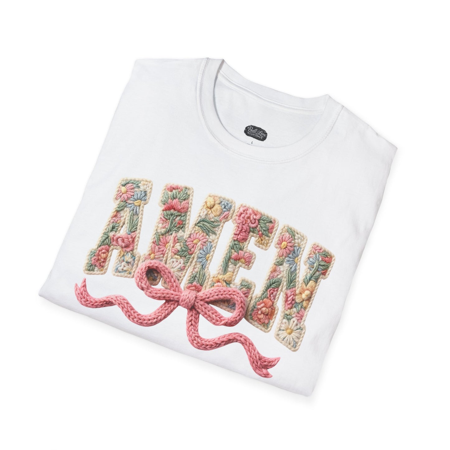 Alien Floral Script T-Shirt — Pink Bow Graphic Tee