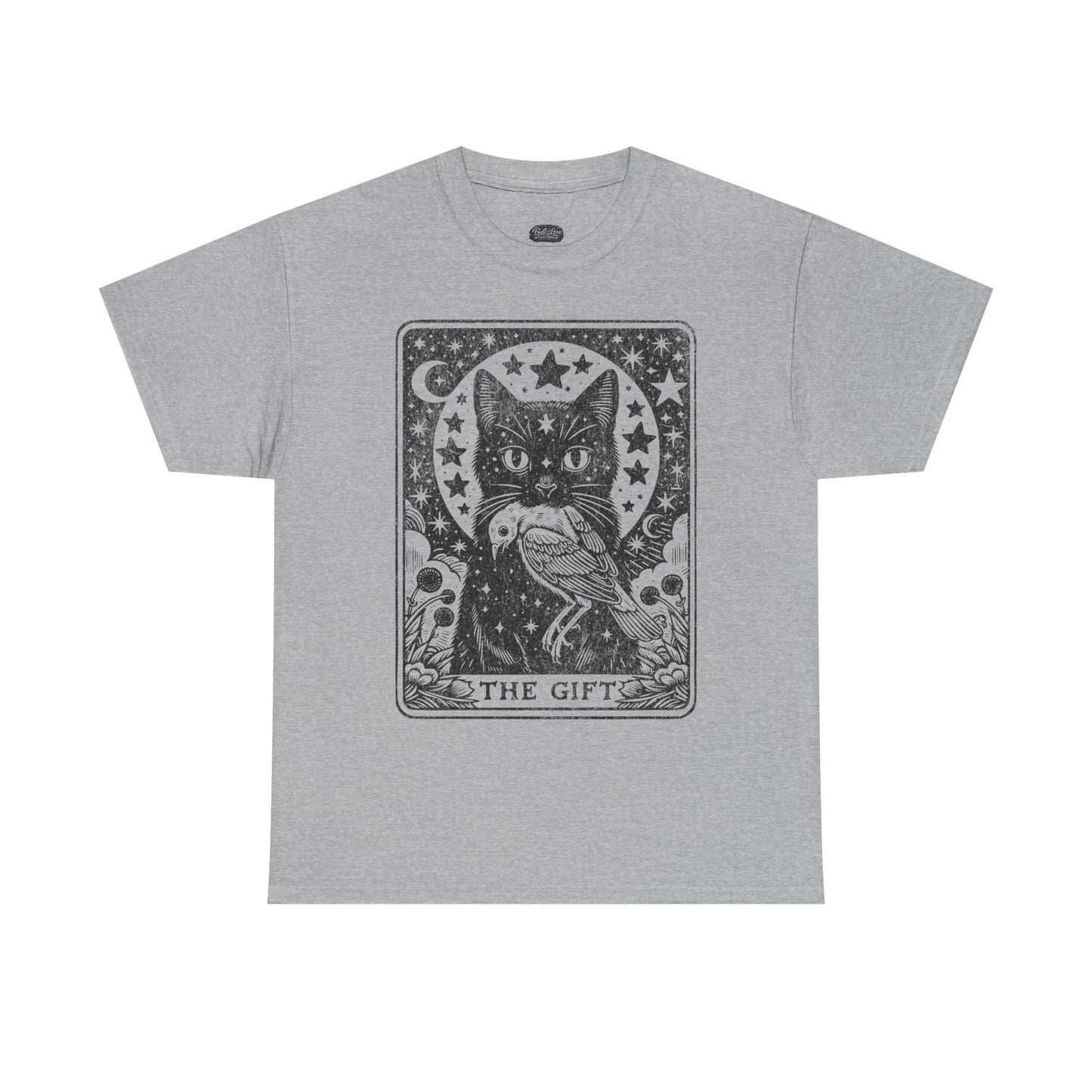 Tarot Cat with Bird T-Shirt | The Gift tarot card illustration