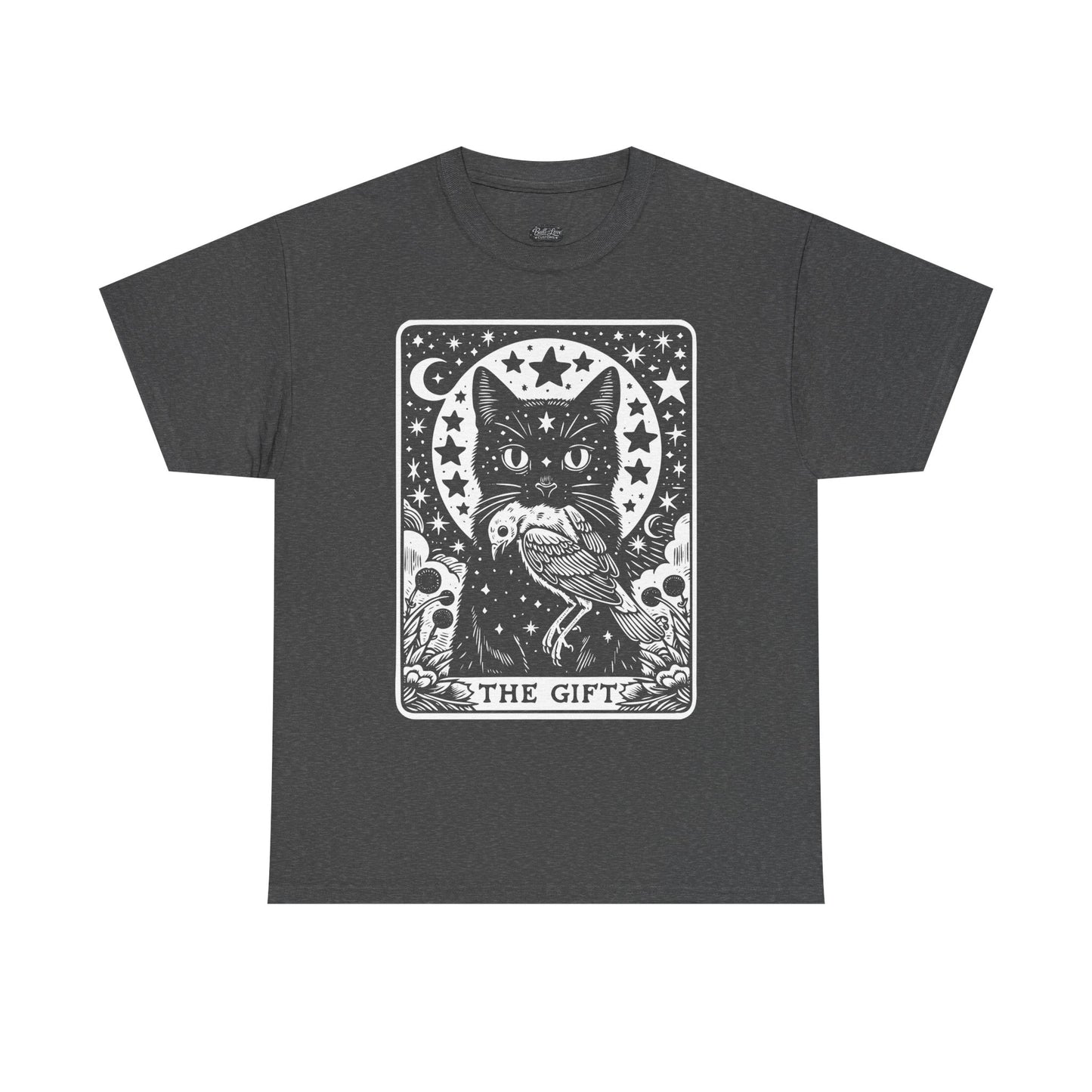 Tarot Cat The Gift Tee | Mystical Cat Tarot Card shirt, Occult Stars Moon Design