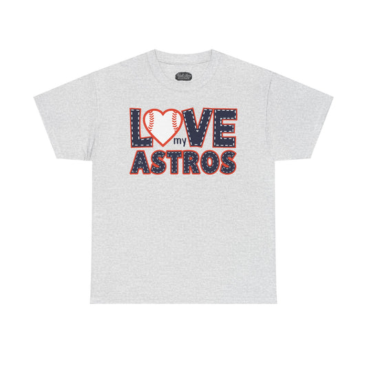 Love My Astros T-Shirt | Baseball Heart Logo, Houston Astros Fan Tee