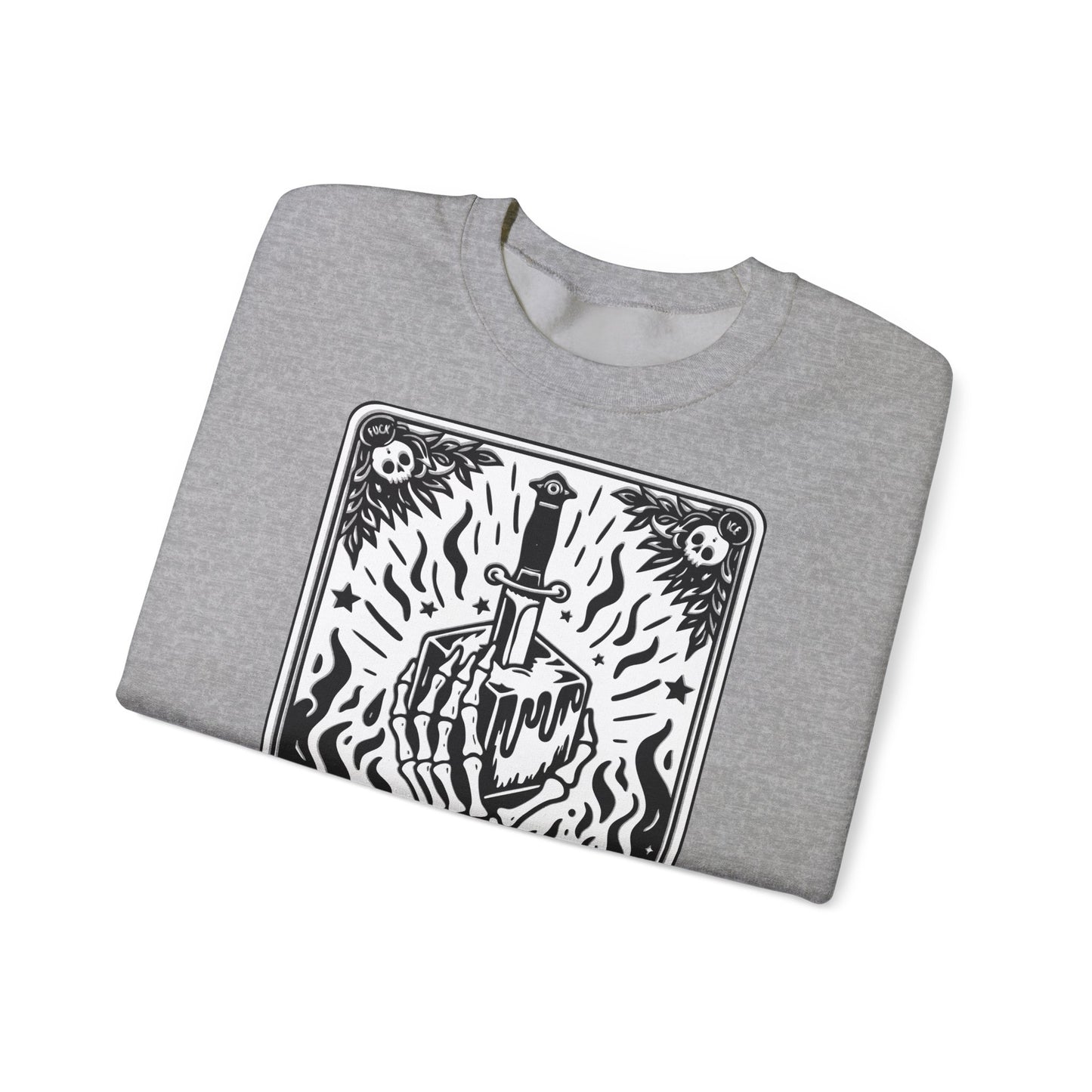 The Anti-Ice tarot dagger illustration Sweatshirt | Occult skeleton art