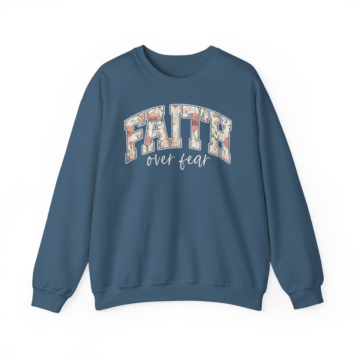 Faith Floral Crewneck Sweatshirt — Women's Floral 'FAITH' Pullover