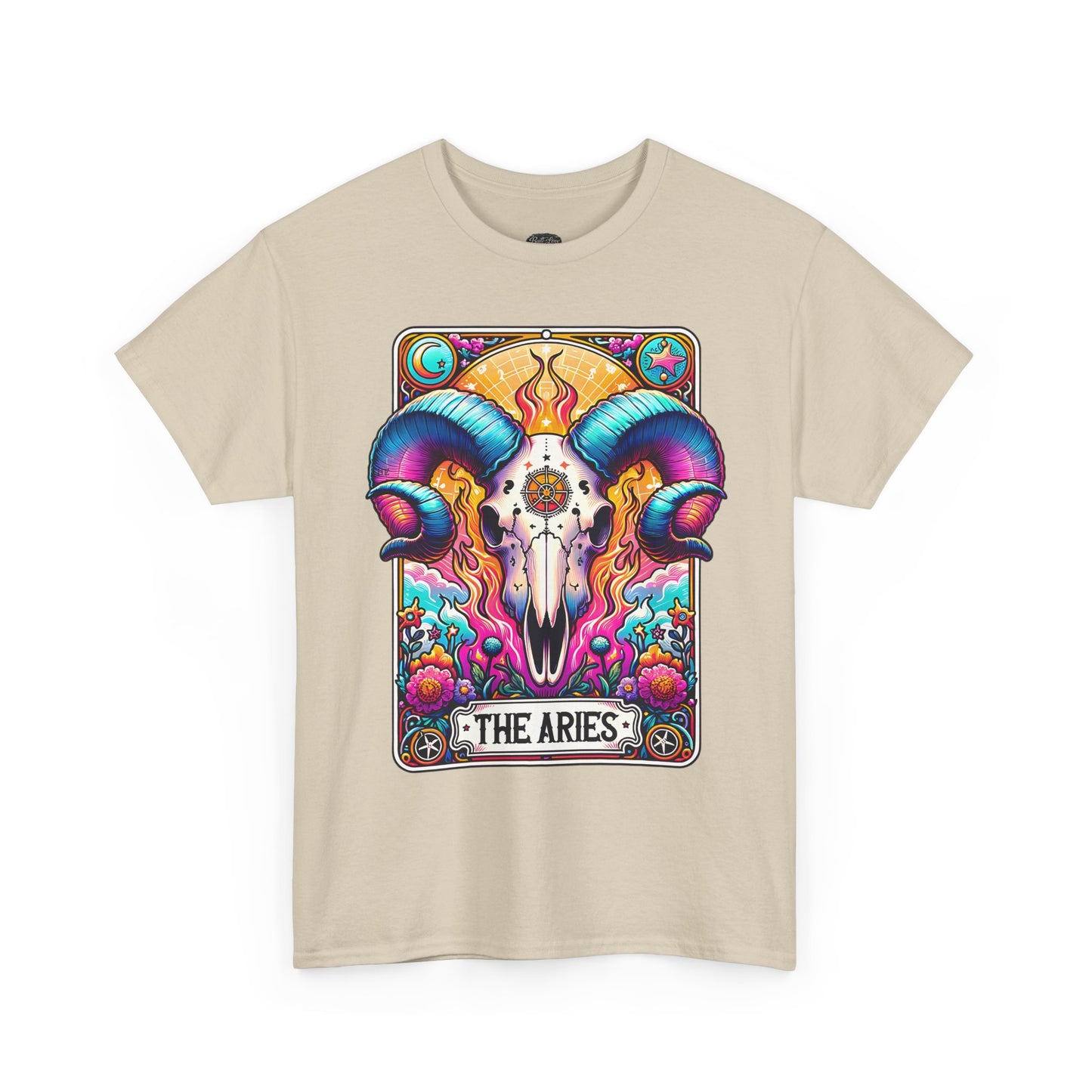 Aries Ram Skull Illustration Tee | Zodiac Astrology Shirt