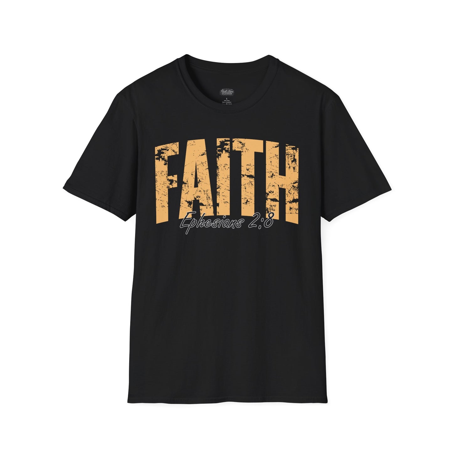 Faith distressed typography T-Shirt | Romans 2:9 scripture tee