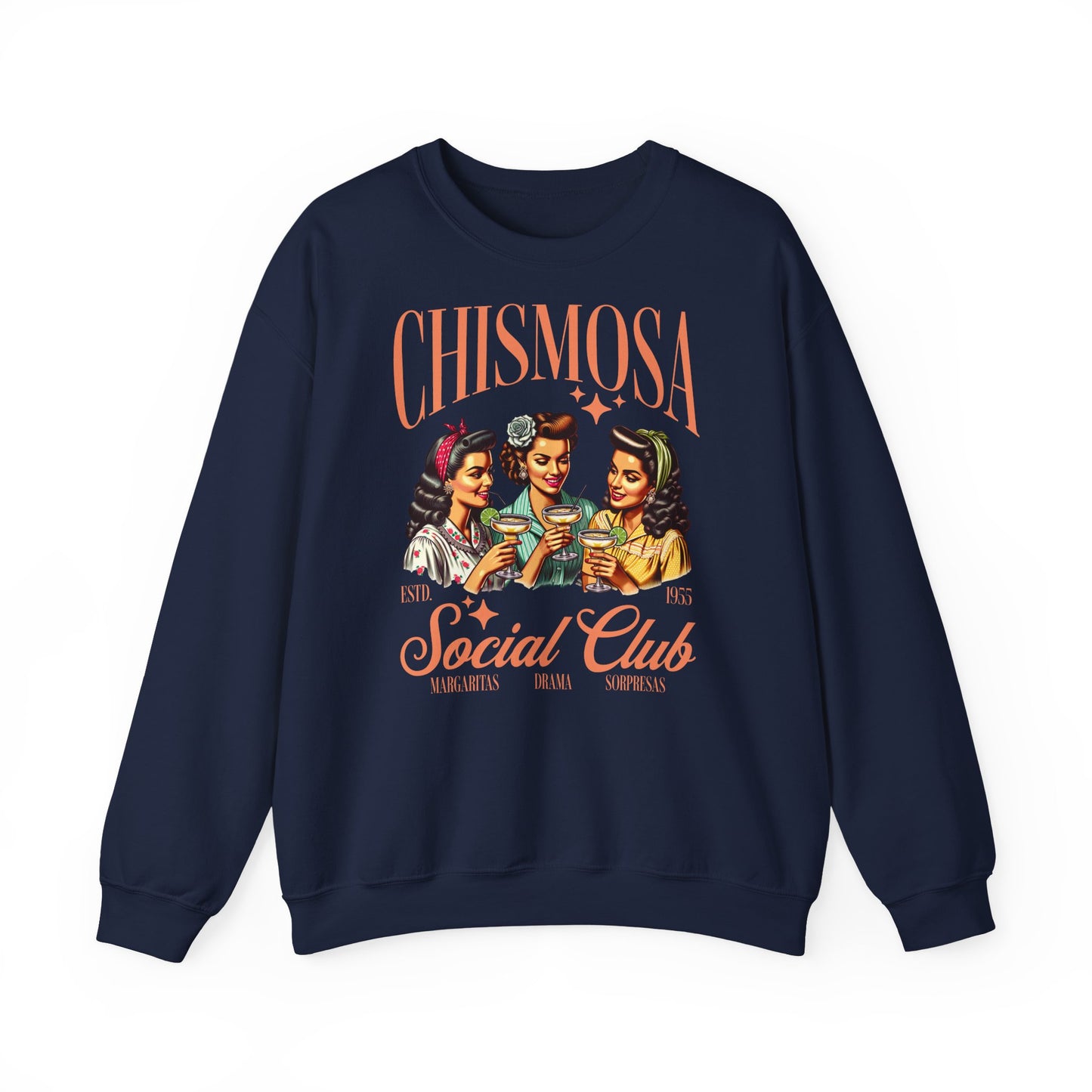 Chismosa Social Club Sweatshirt | Retro Women Chatting Graphic