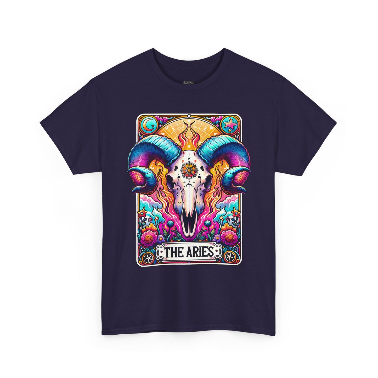 Aries Ram Skull Illustration Tee | Zodiac Astrology Shirt