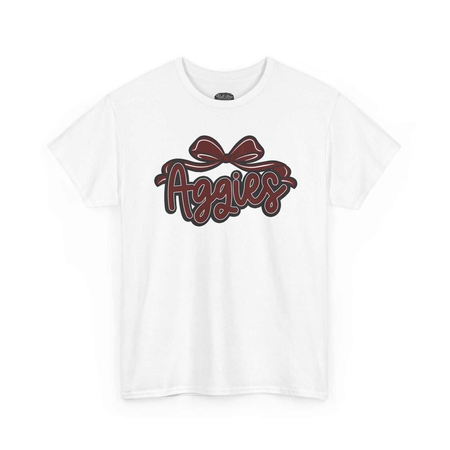 Aggies Script Logo T-Shirt | Bow Graphic, Collegiate Spirit