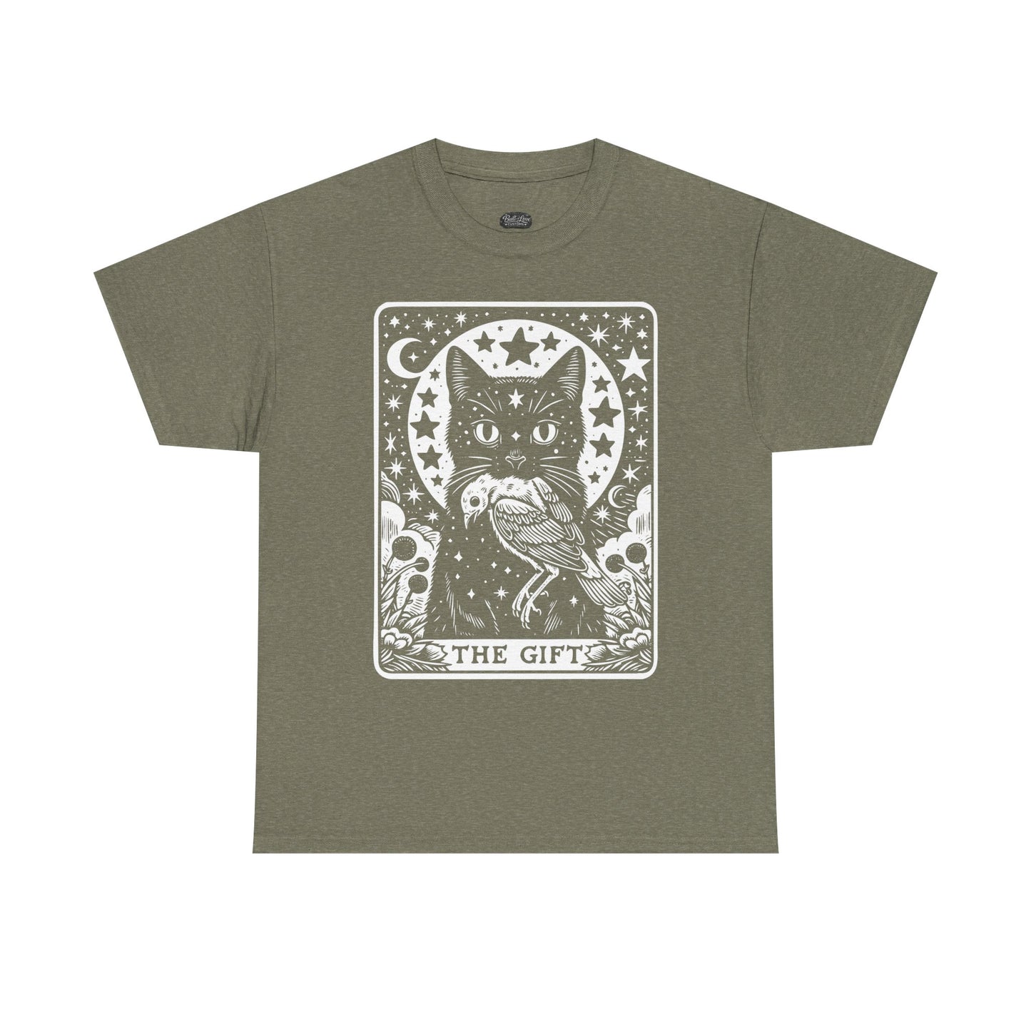 Tarot Cat The Gift Tee | Mystical Cat Tarot Card shirt, Occult Stars Moon Design