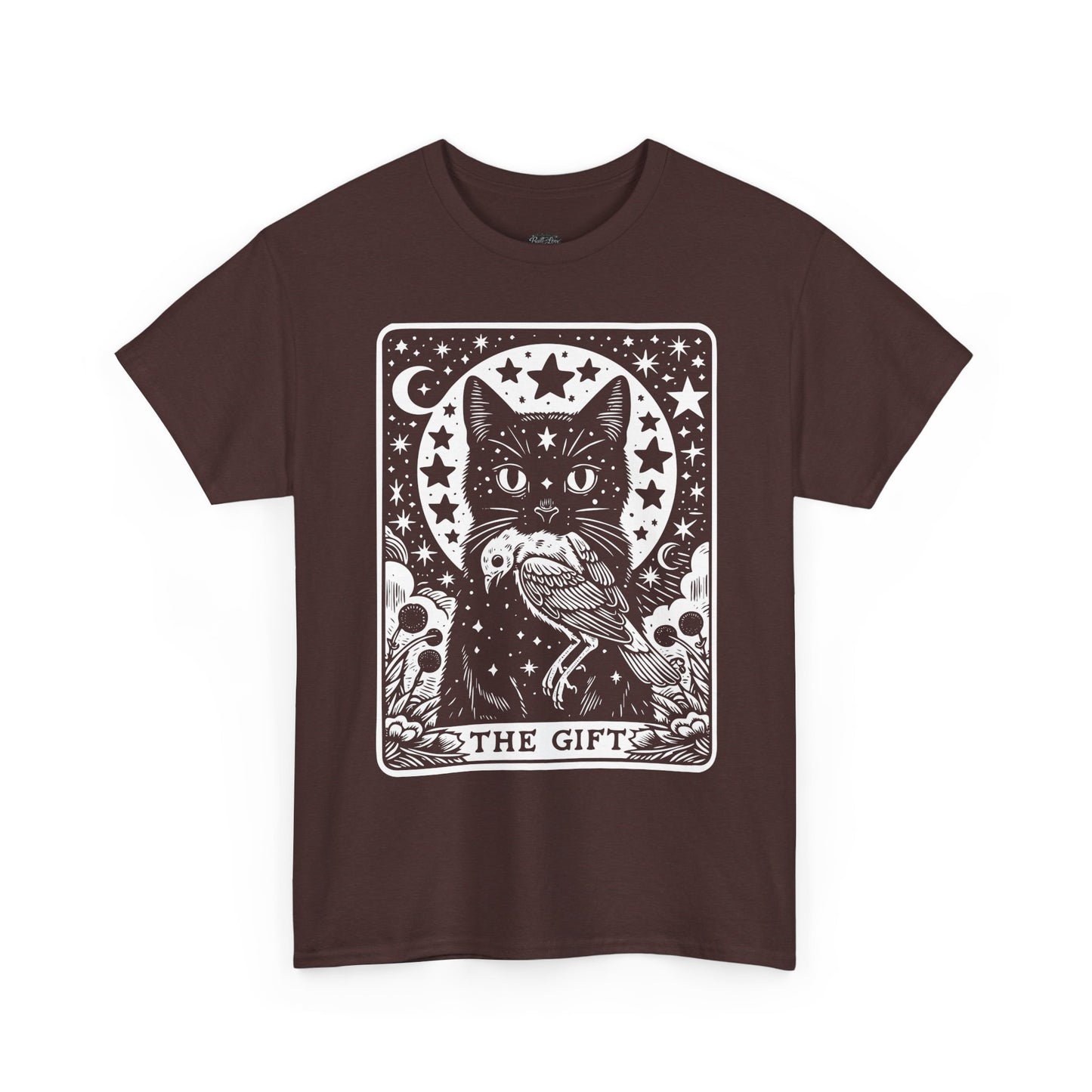 Tarot Cat The Gift Tee | Mystical Cat Tarot Card shirt, Occult Stars Moon Design