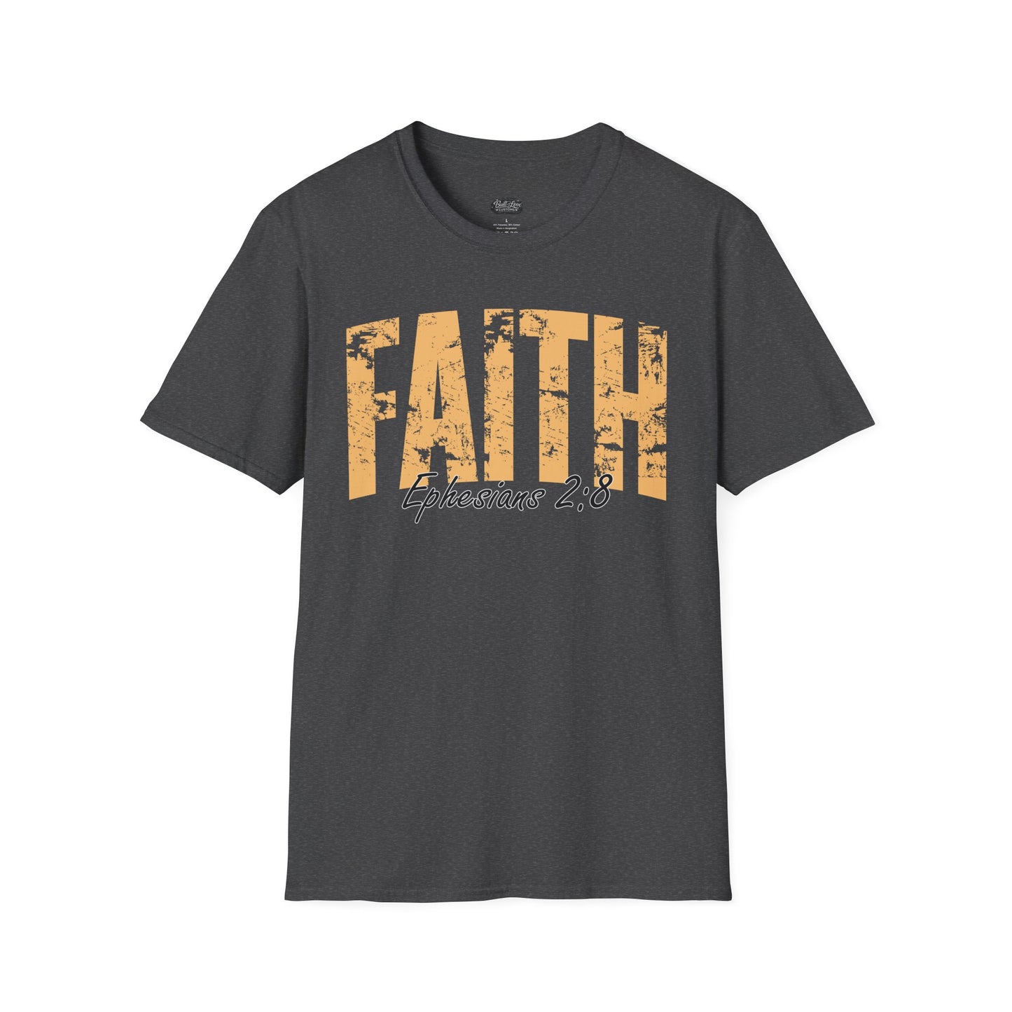 Faith distressed typography T-Shirt | Romans 2:9 scripture tee