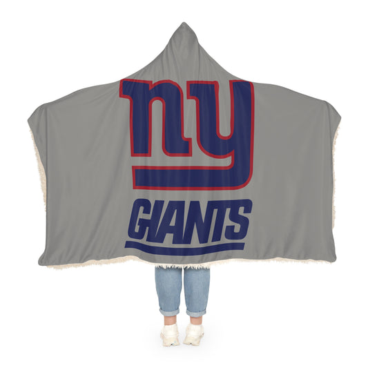 NY Giants logo Snuggle Blanket | NFL team fleece hooded throw