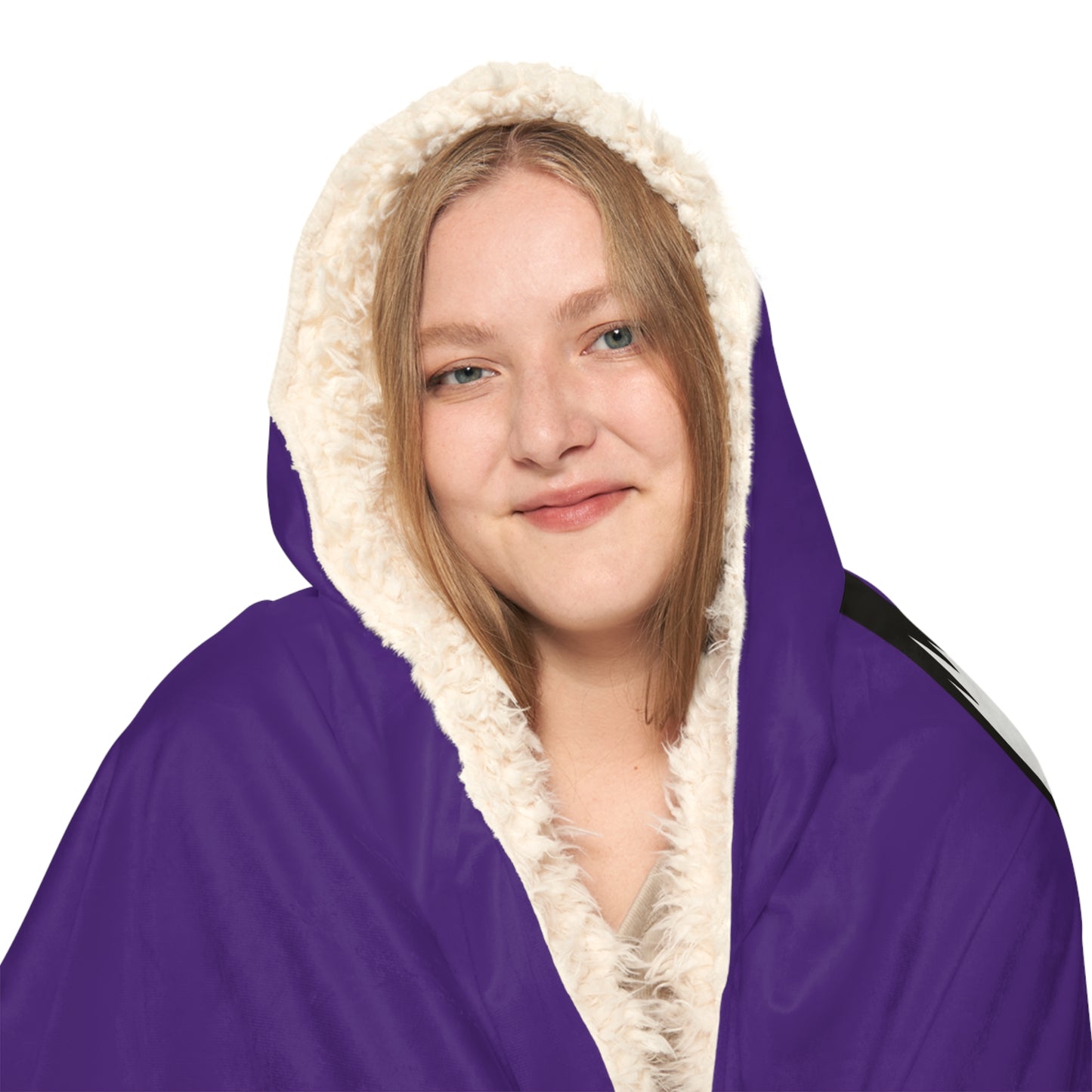 Viking Head Snuggle Blanket | Purple Hooded Throw with Helmet Design
