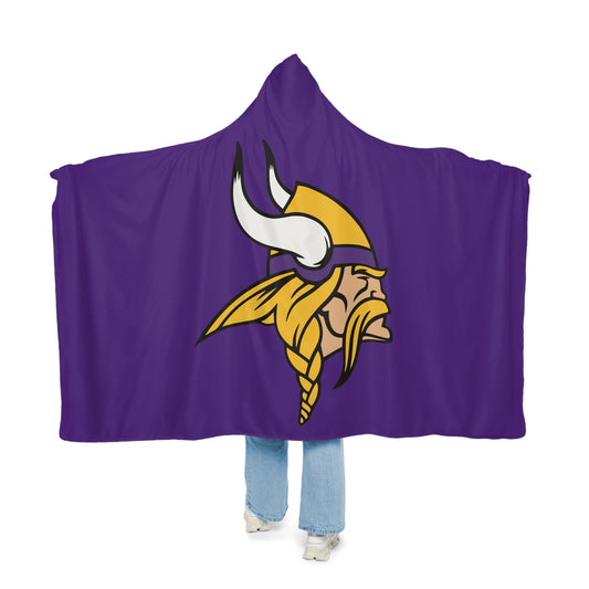 Viking Head Snuggle Blanket | Purple Hooded Throw with Helmet Design
